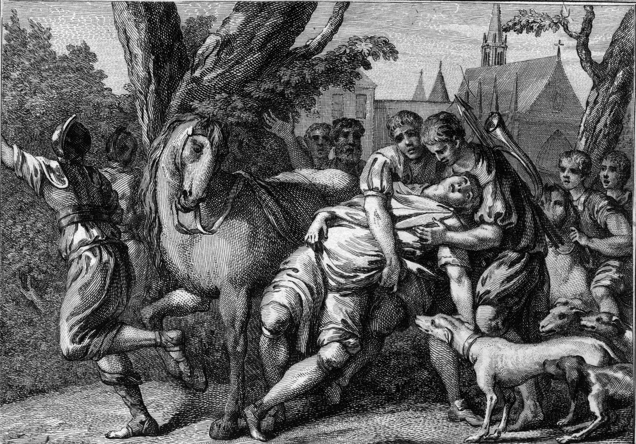 Assassination of Chilperic sponsored by his wife, Queen Fredegonde