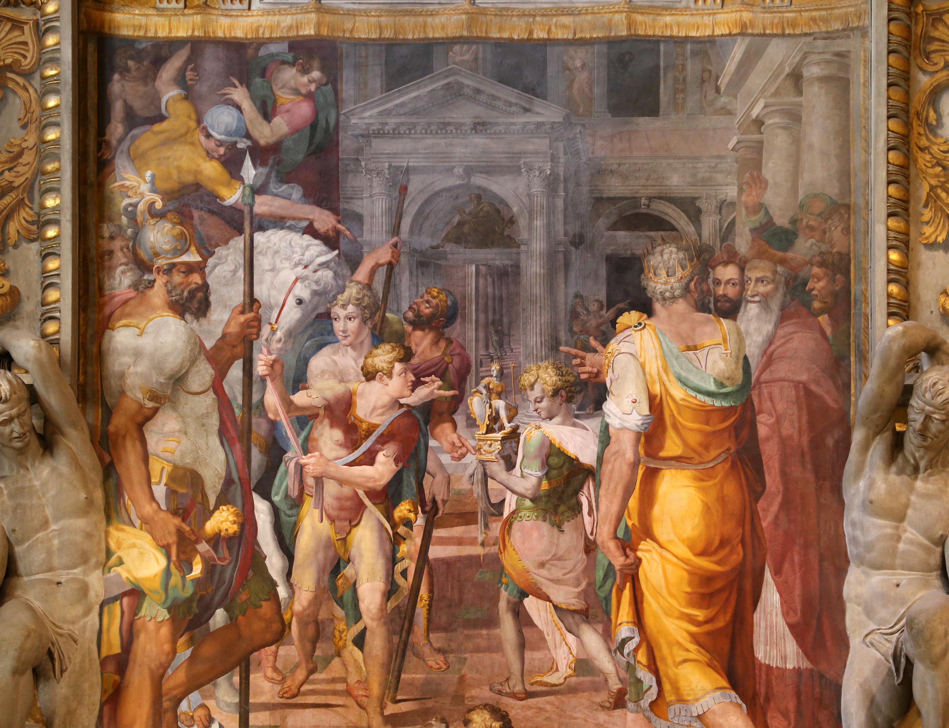 Peter of Aragon offers the kingdom to Pope Innocent III