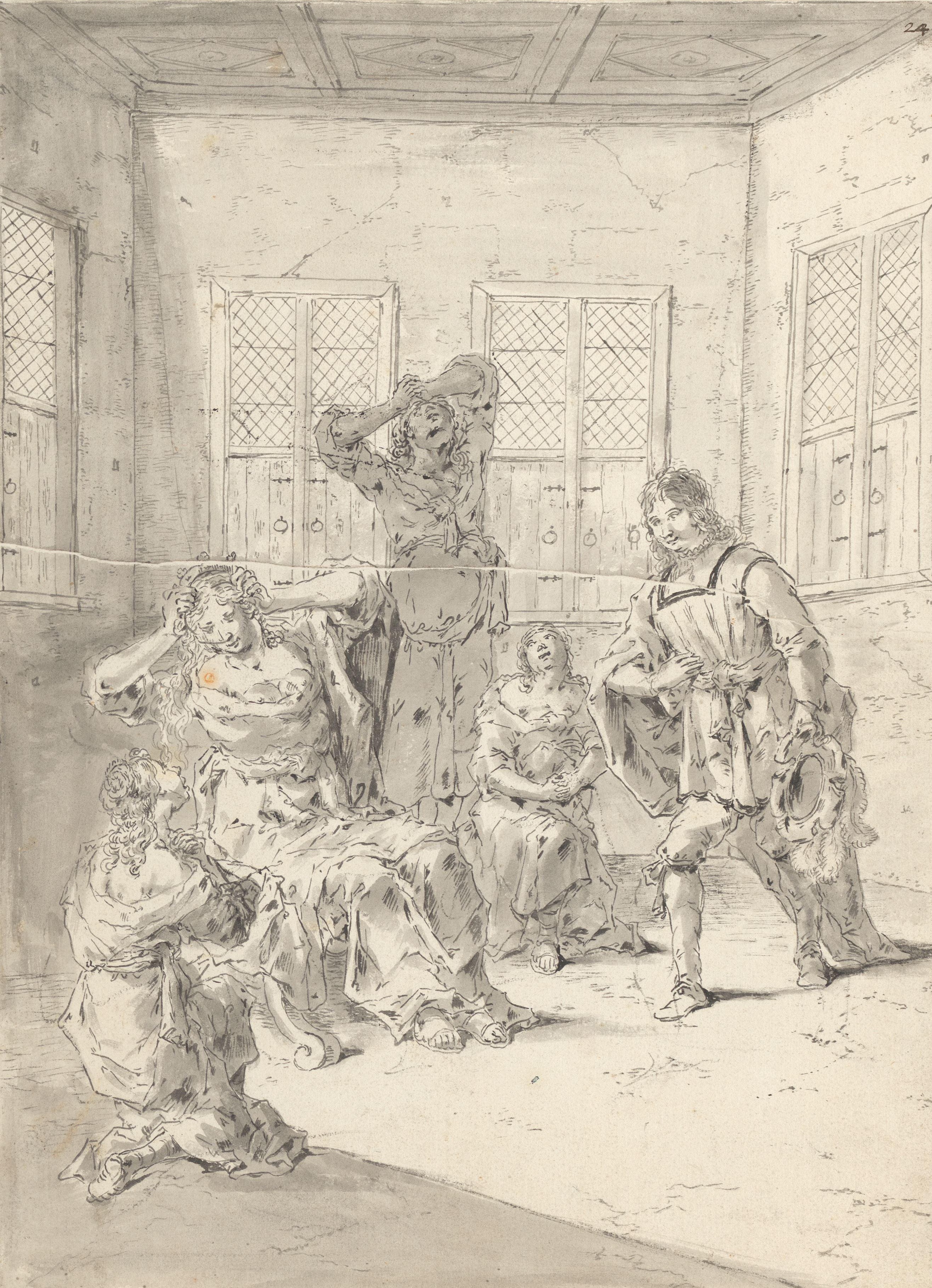 Leonnatus comforts the women mourning Darius III