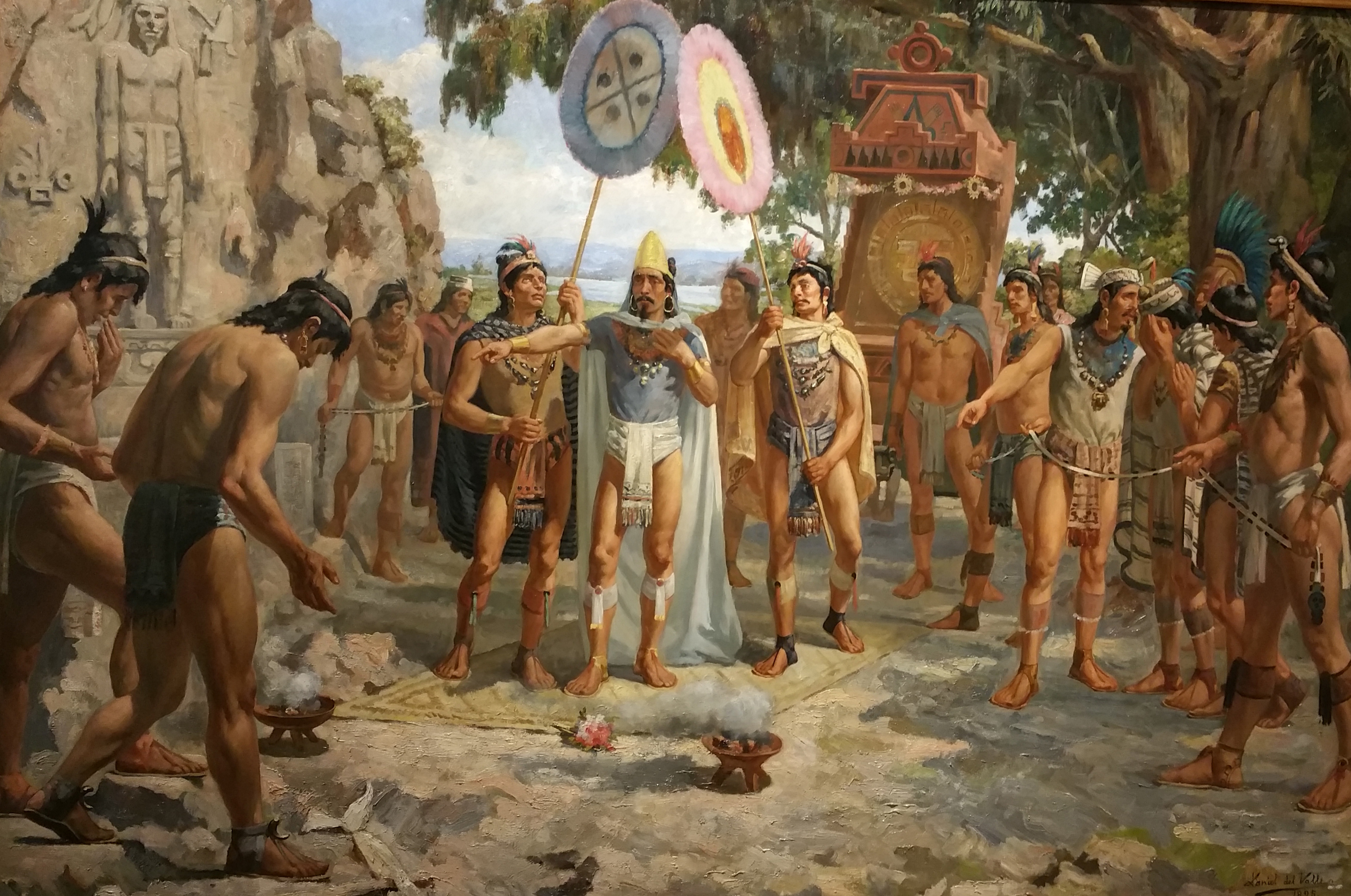 Moctezuma II visiting the tombs of his ancestors, Daniel del Valle