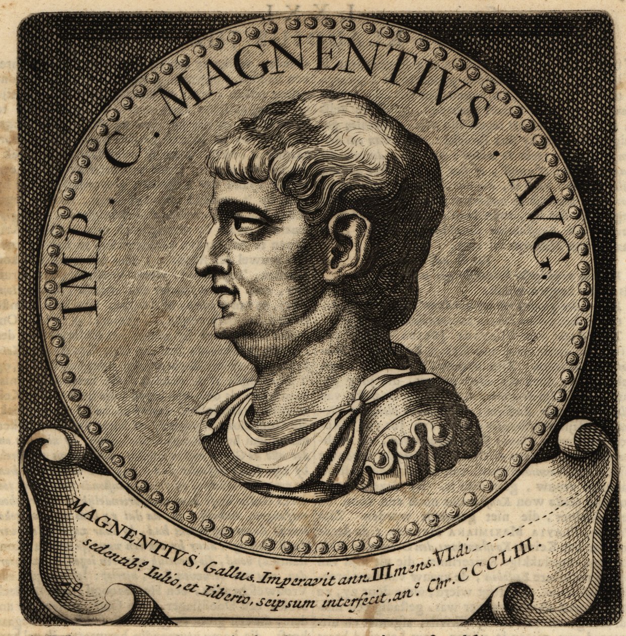 Portrait of Roman Emperor Magnentius