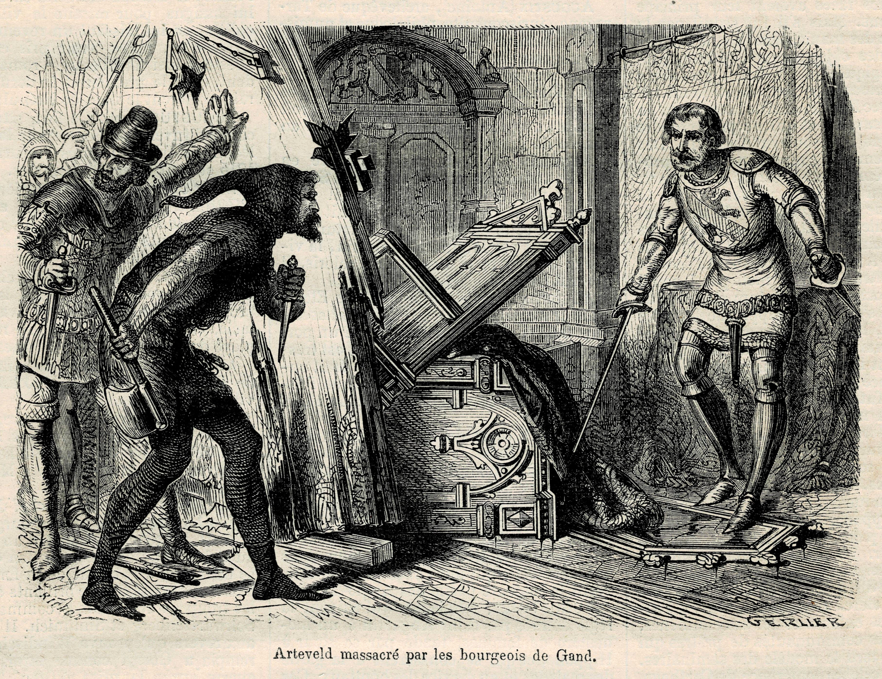 Arteveld massacred by the bourgeois of Ghent