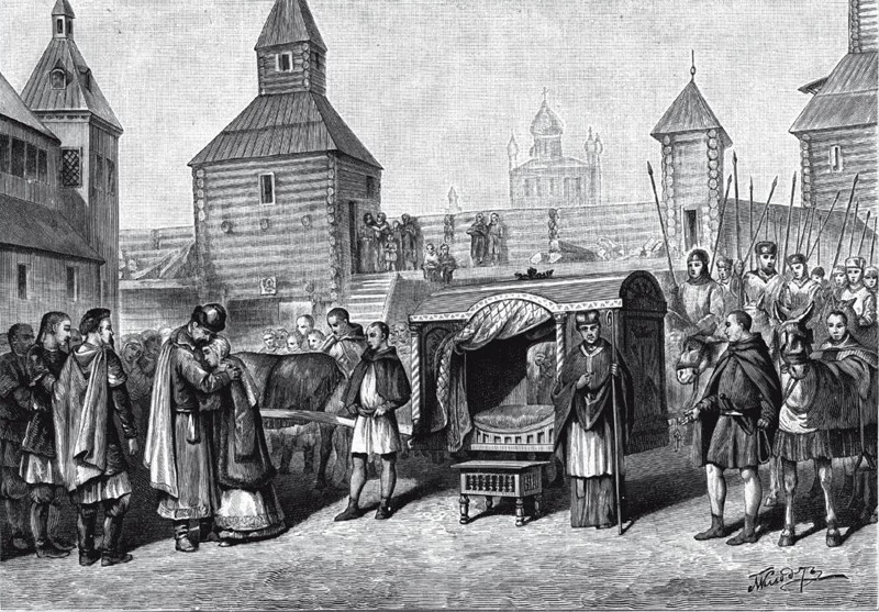 Princess Anna, daughter of grand prince Yaroslav the Wise, leaves for France to marry king Henry I