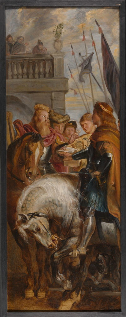 Kings Clothar and Dagobert dispute with a Herald from the Emperor Mauritius