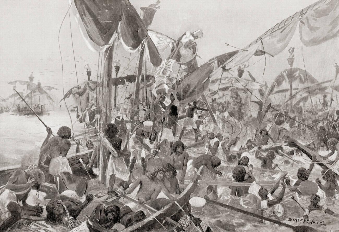 The Battle of the Delta, a sea battle between Egypt and the Sea Peoples