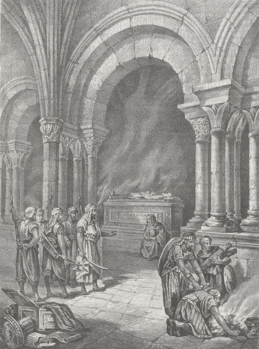 Almanzor in front of the tomb of the apostle James, Santiago de Compostela