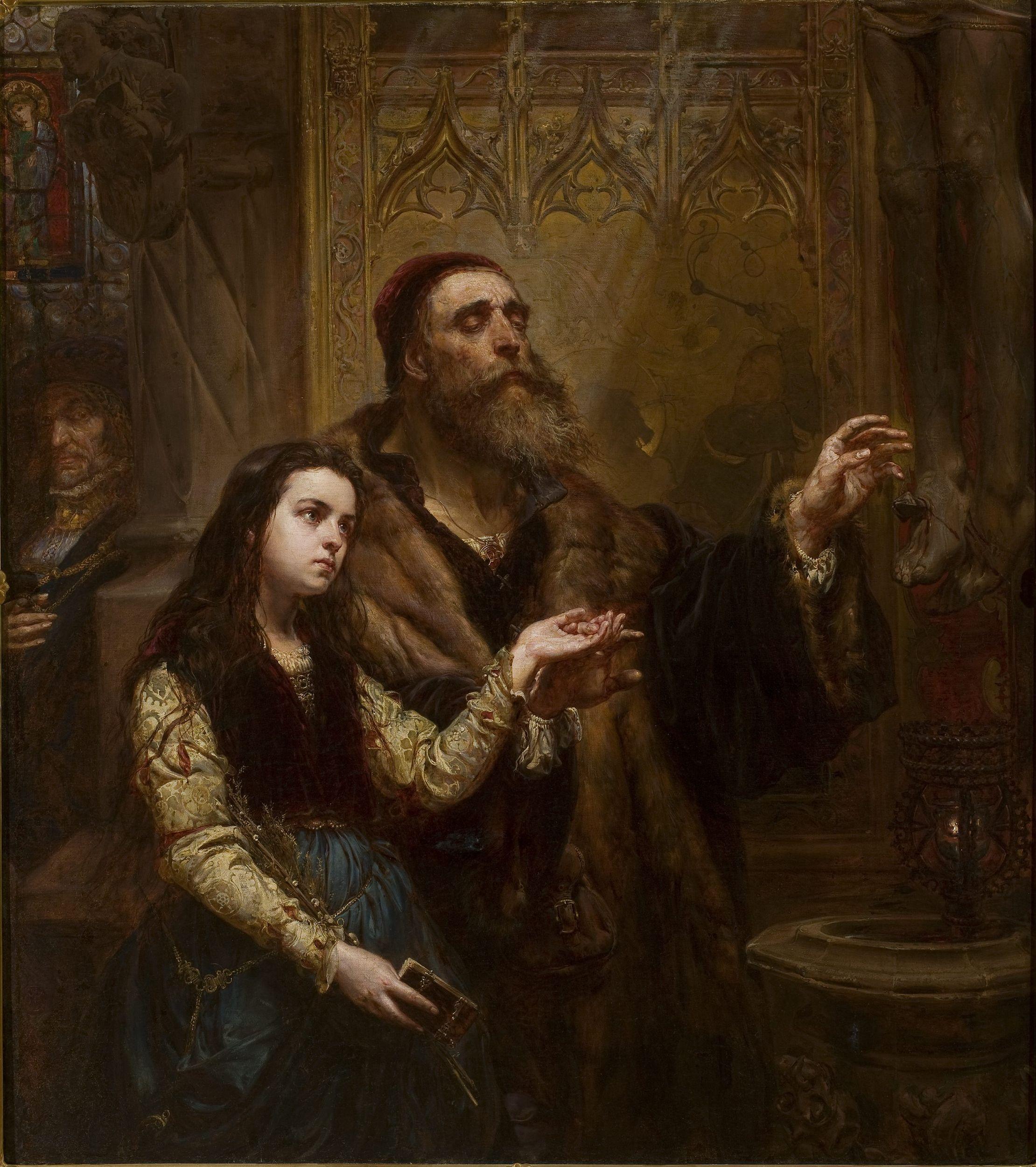 Blind Veit Stoss with granddaughter