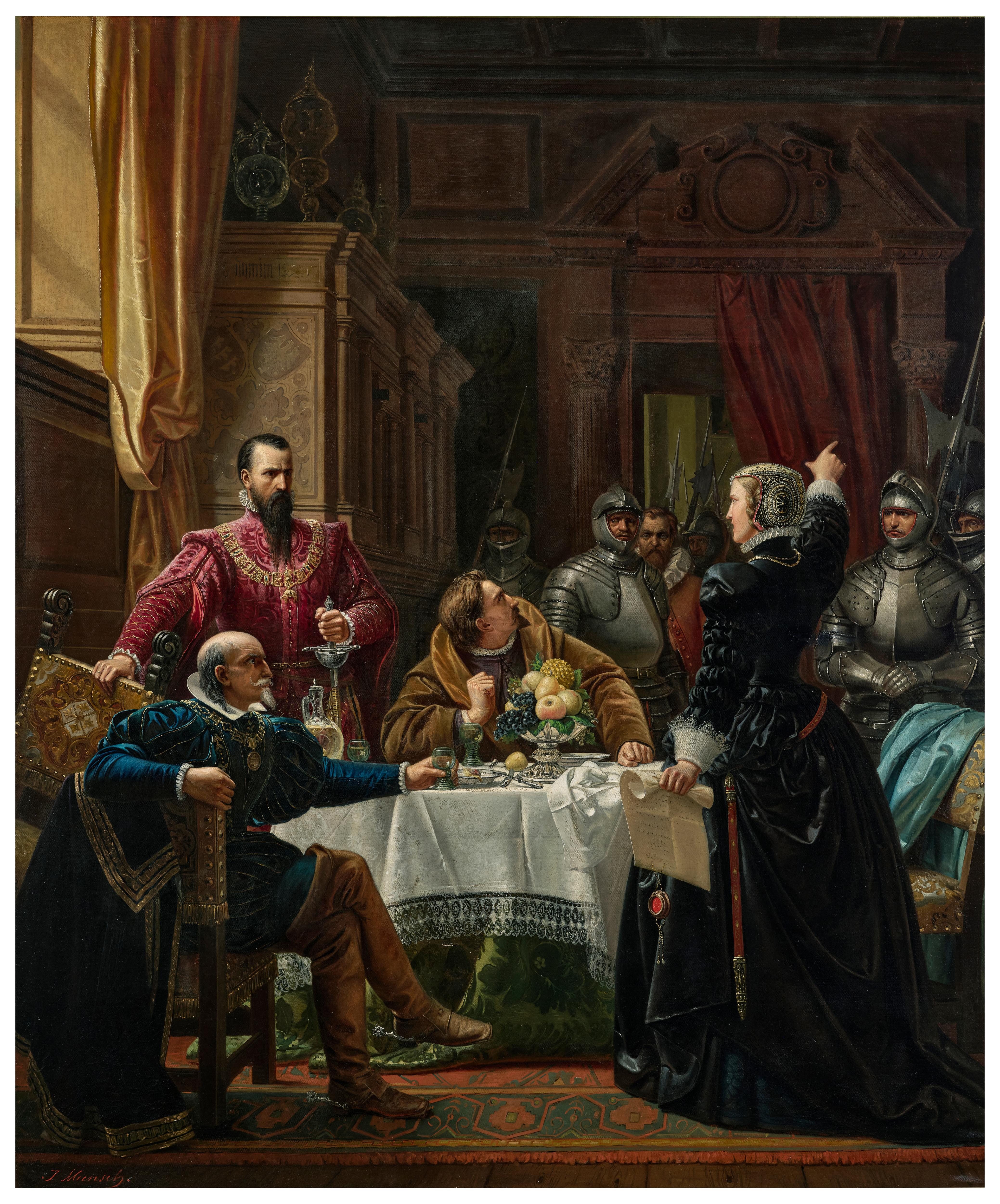 Countess Katharina von Schwarzburg prevents the plundering of her territories by the Spanish troops