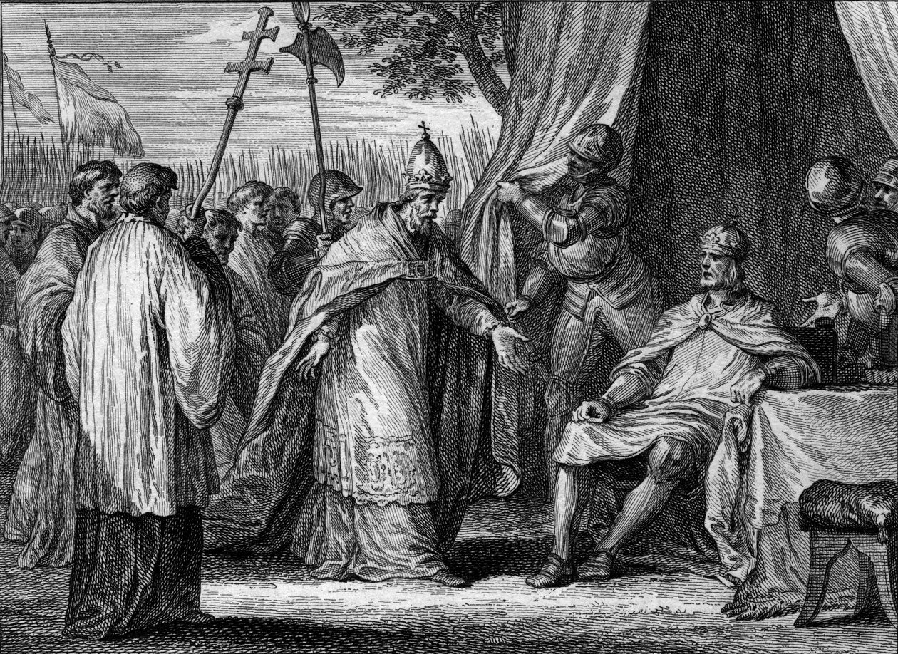 Interview  Pope Gregory IV and Louis I the Pious to settle difference between Lothaire, Pepin and Louis