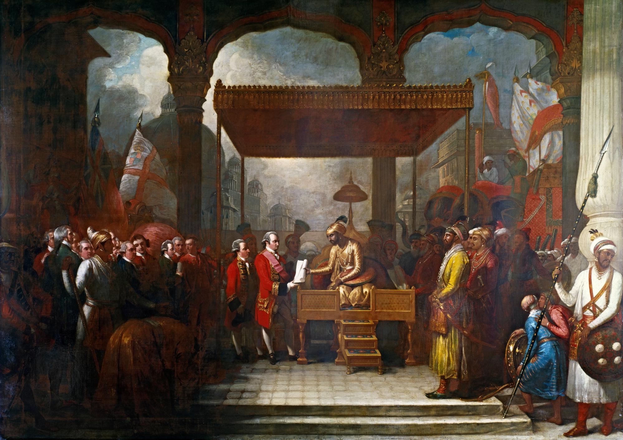 Aug Shah Alam II, Mughal Emperor, Conveying the Grant of the Diwani to Lord Clive