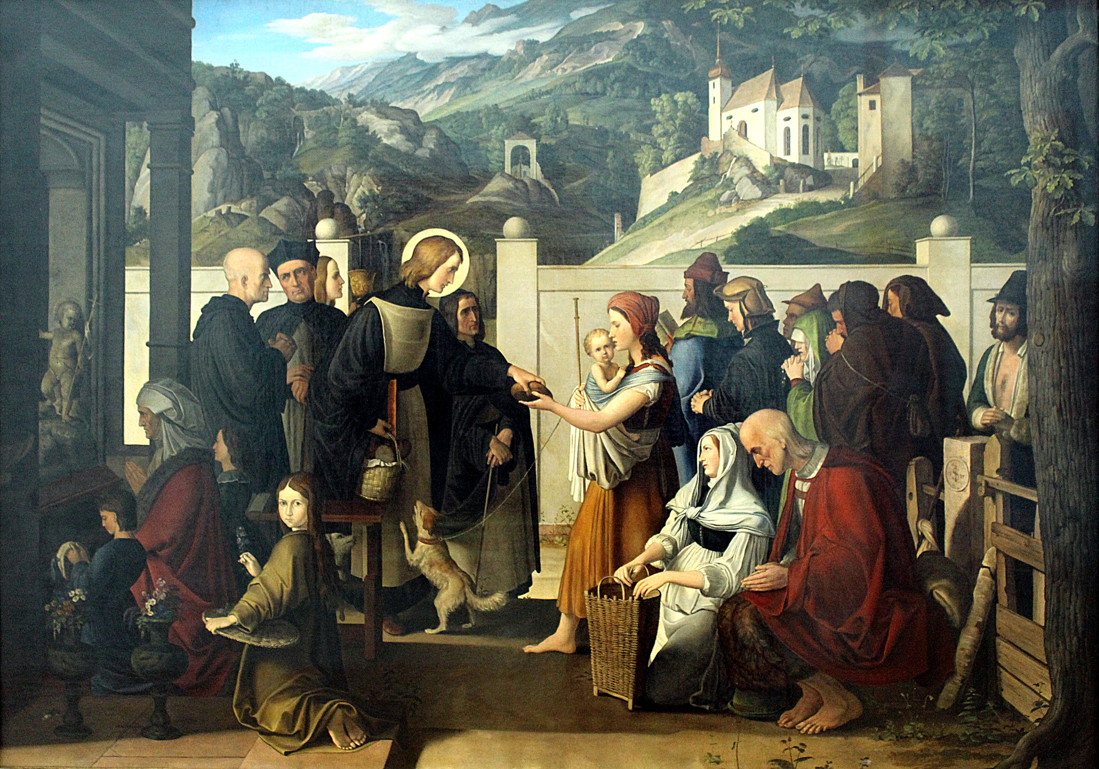 Saint Rochus distributing alms