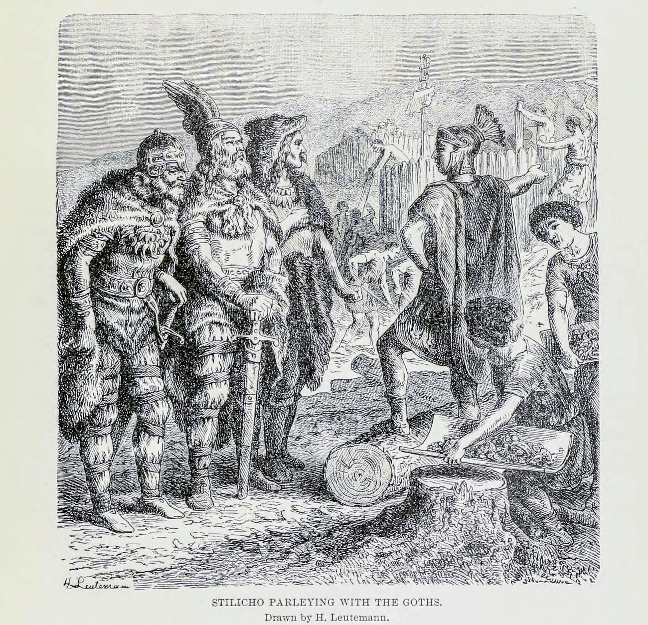 Stilicho parleying with the Goths