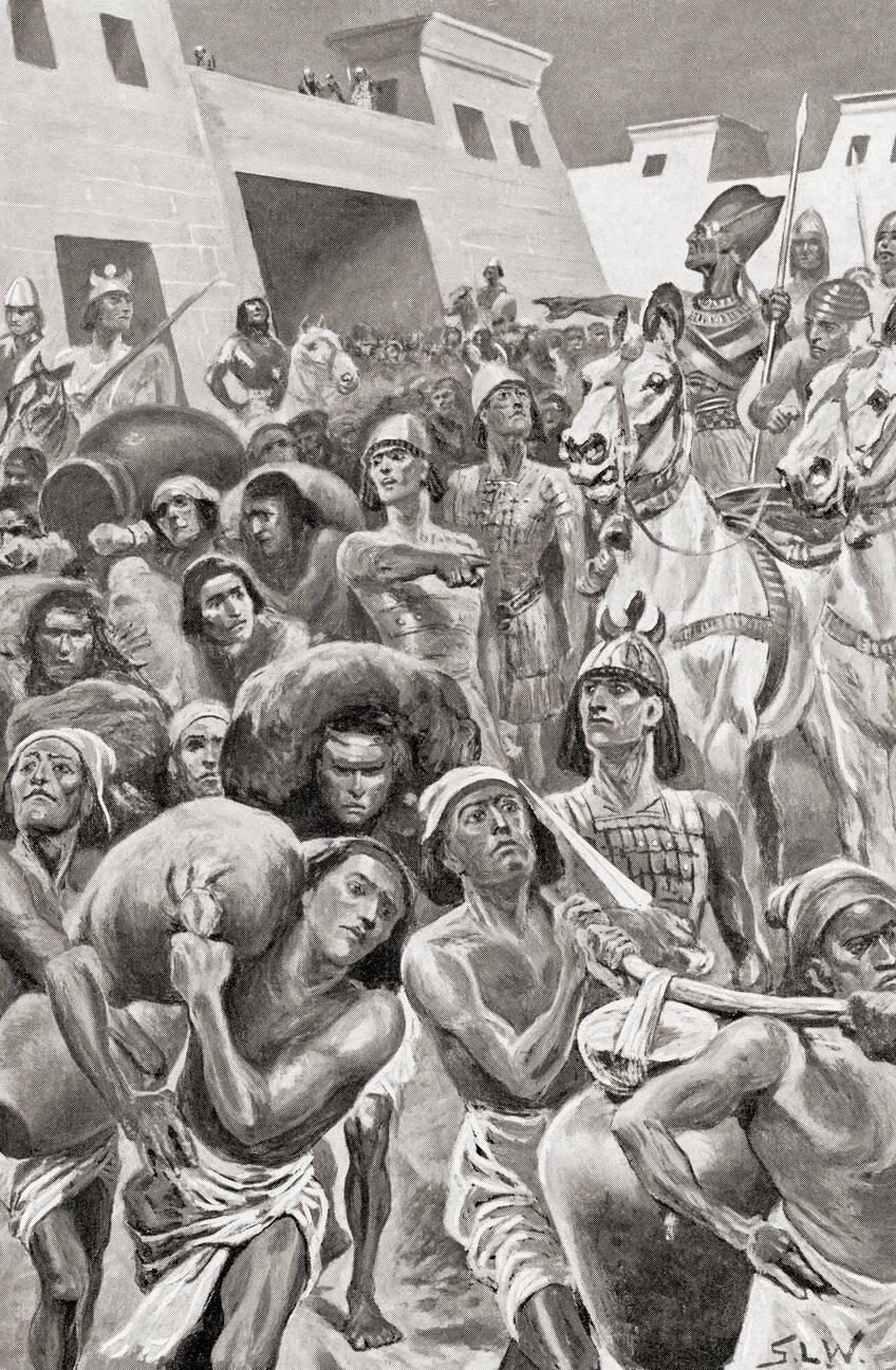 Thutmose III at the head of his army, sacking Zahi