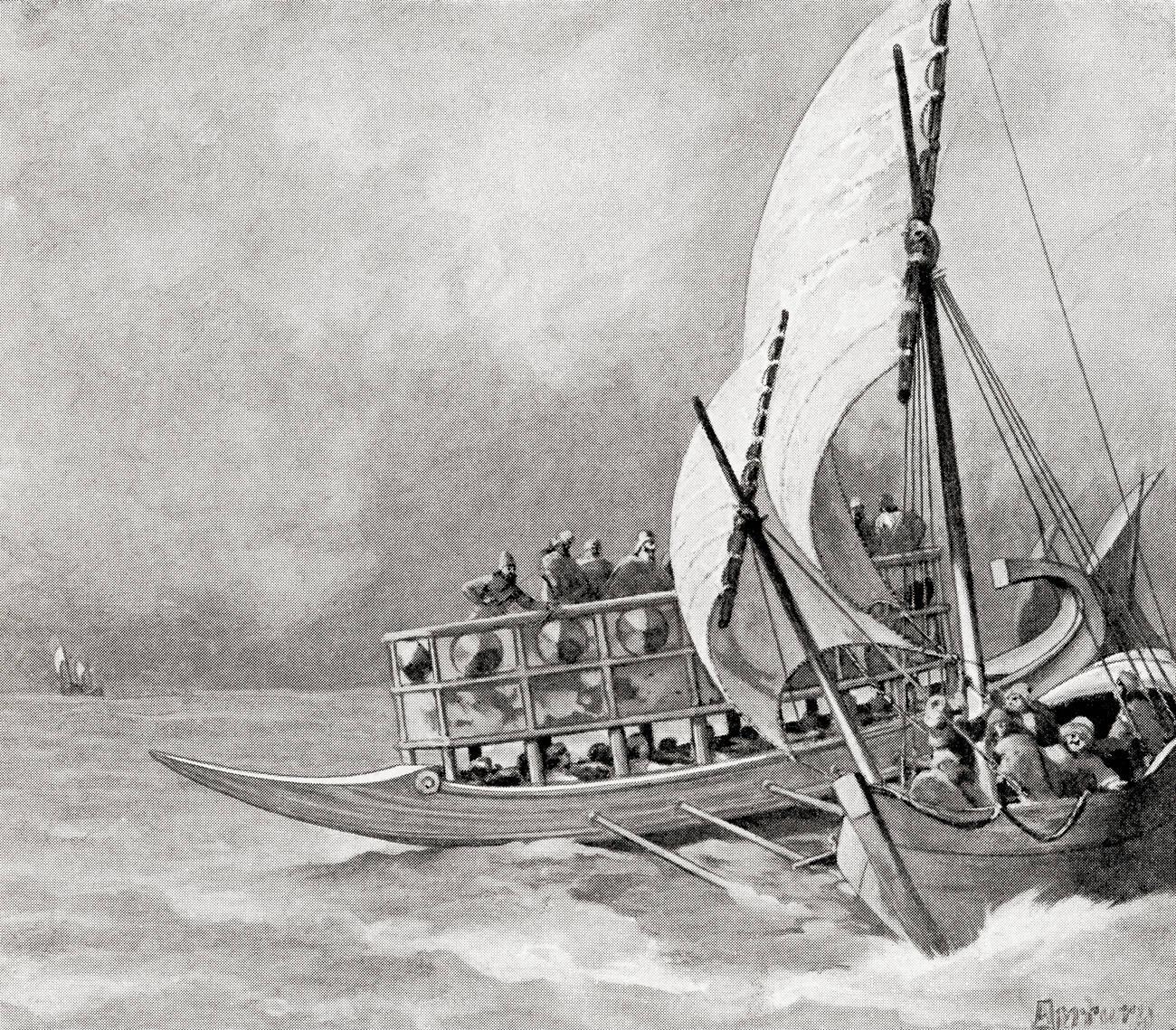The capture, by Assyrians, of an Ionian pirate ship