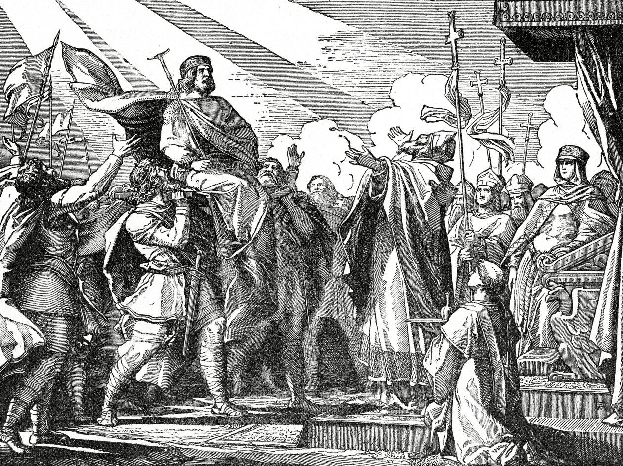Pepin proclaimed King of the Franks, illegitimate son of Charles Martel