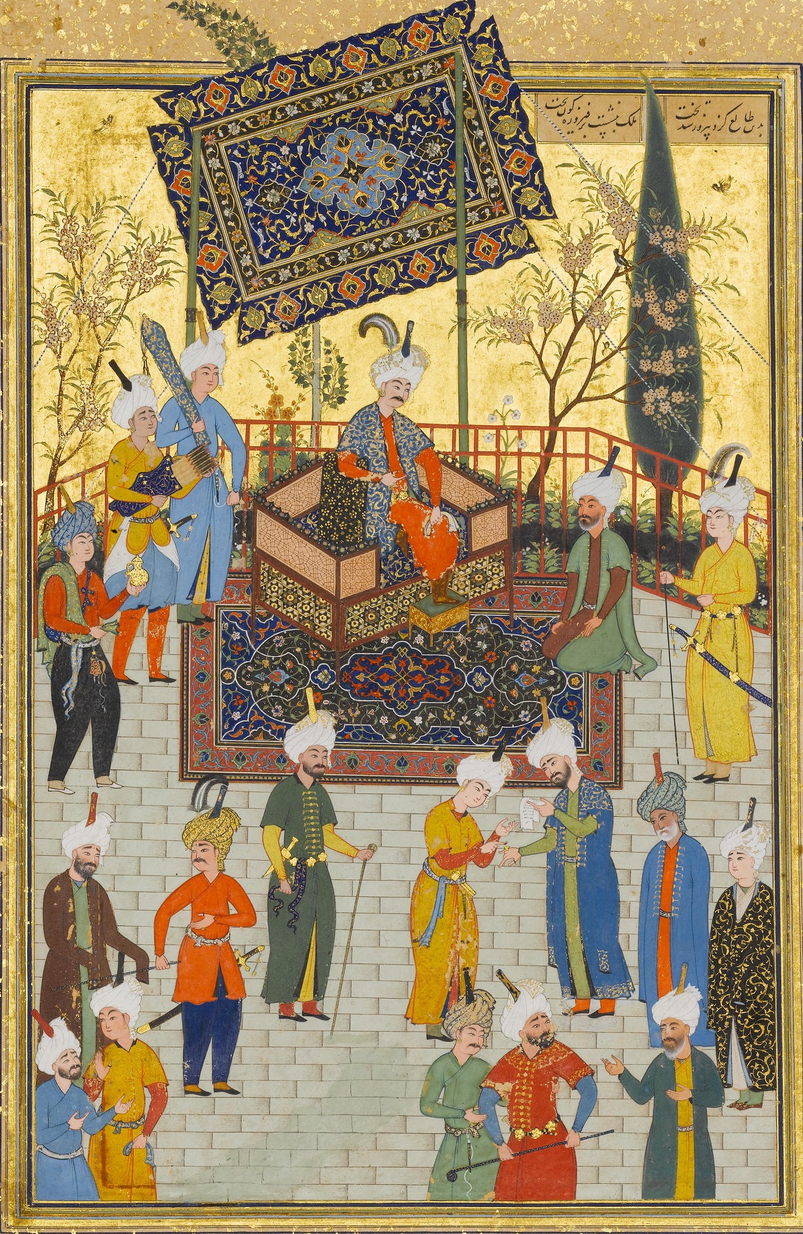 Khusrau Seated on his Throne