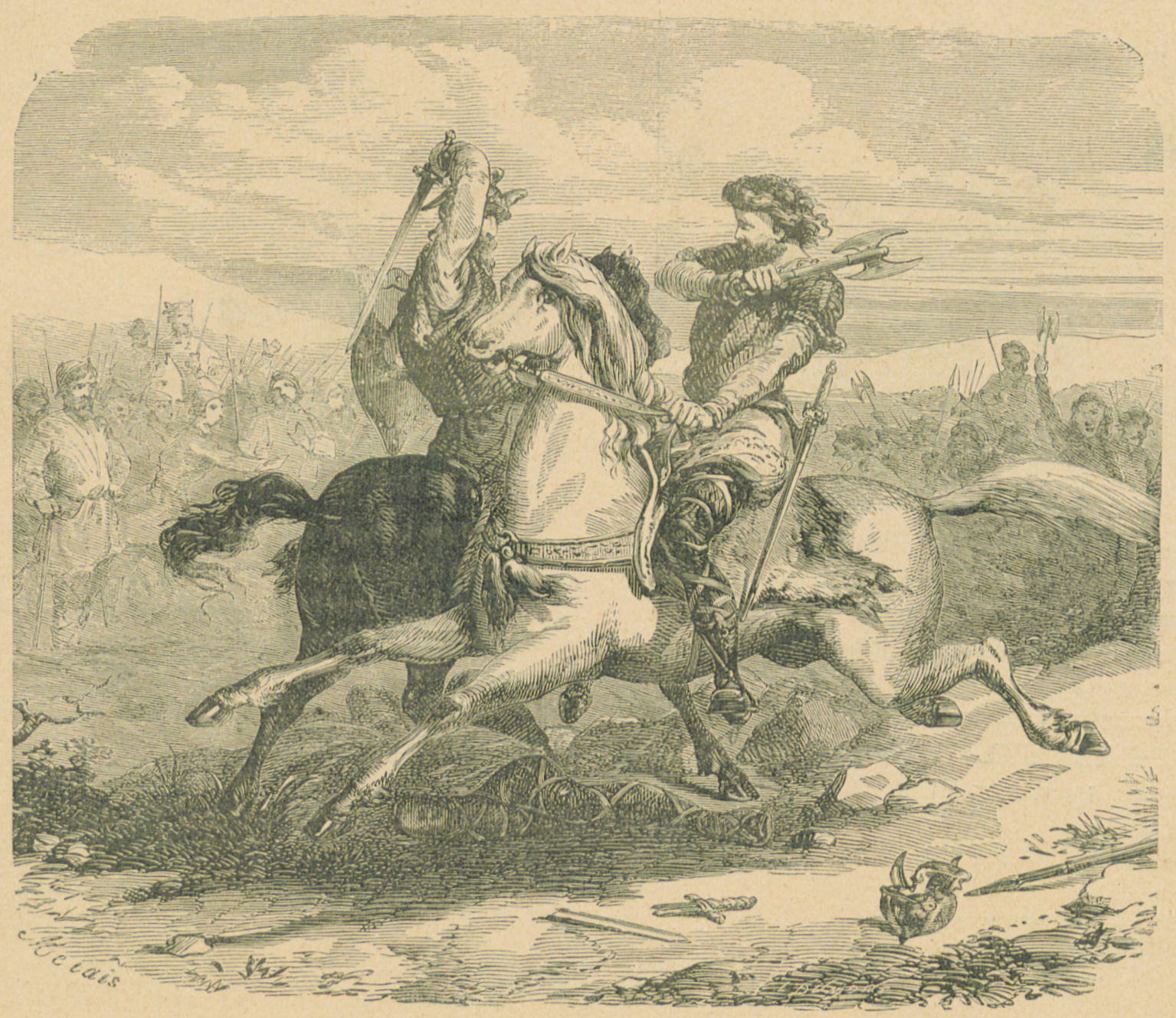 Fight of the Franc king Eudes with the Normans