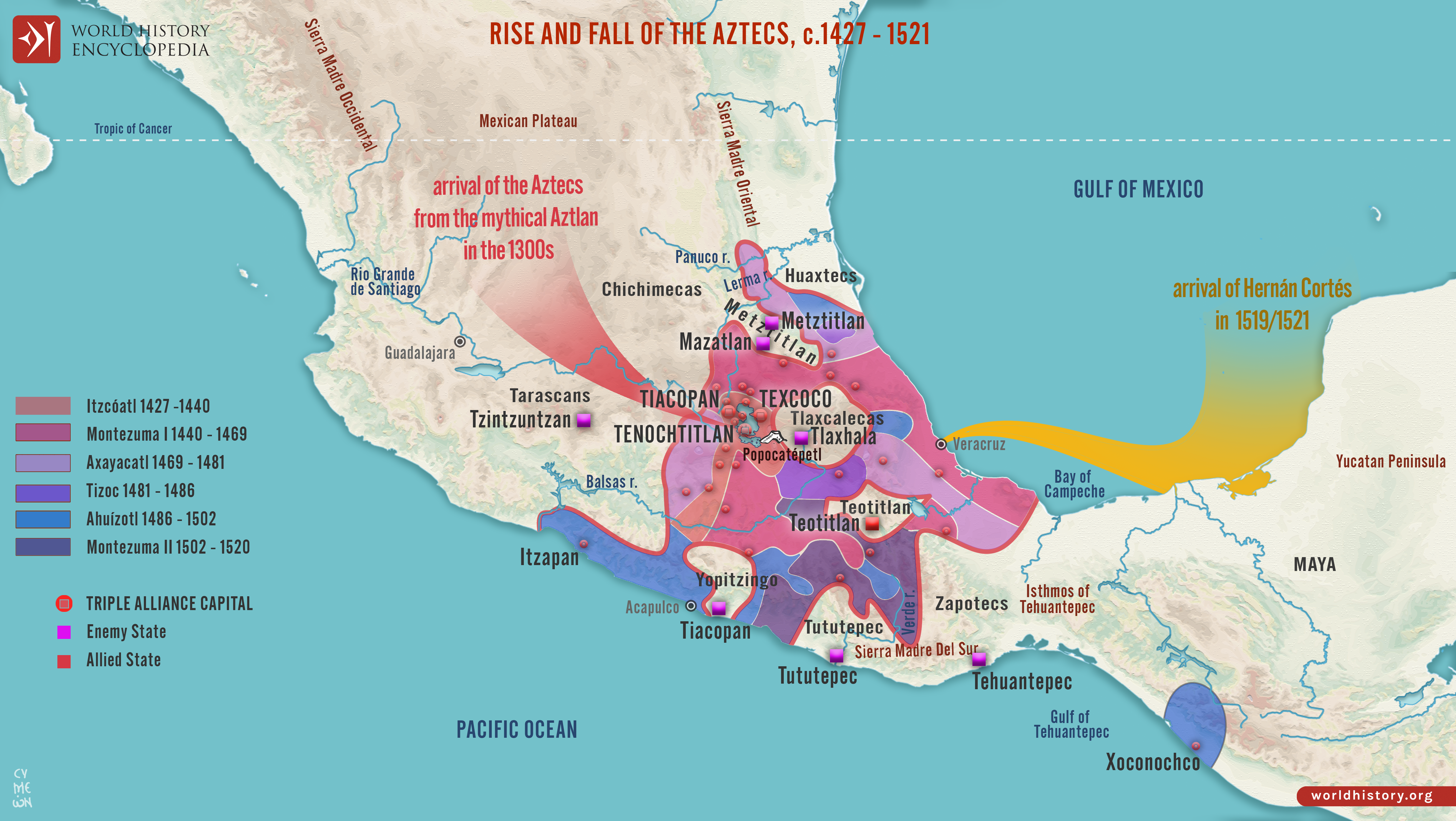 Map of the Aztec Empire