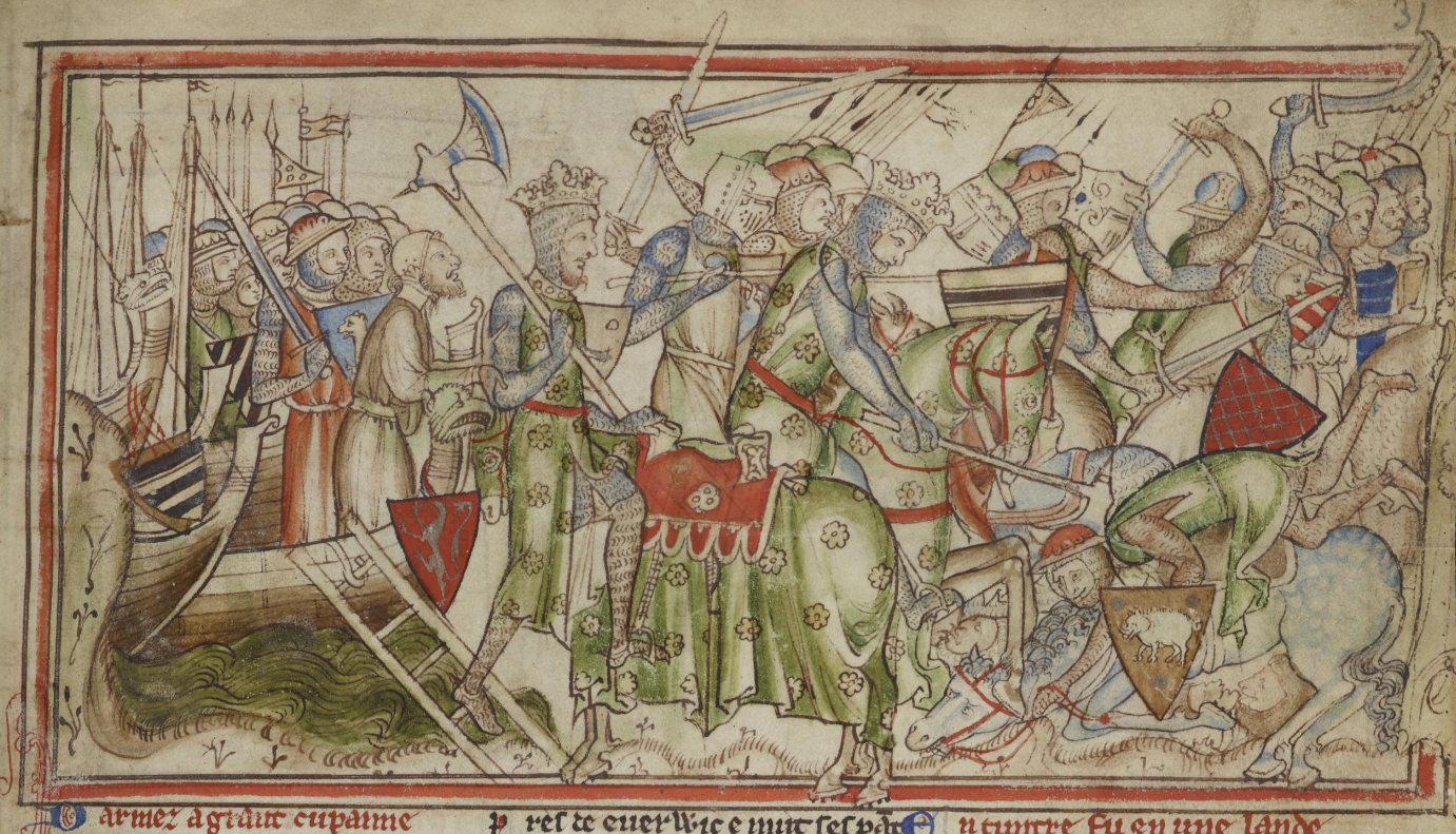 The arrival of King Harald of Norway and his defeat of the Northumbrians at Fulford