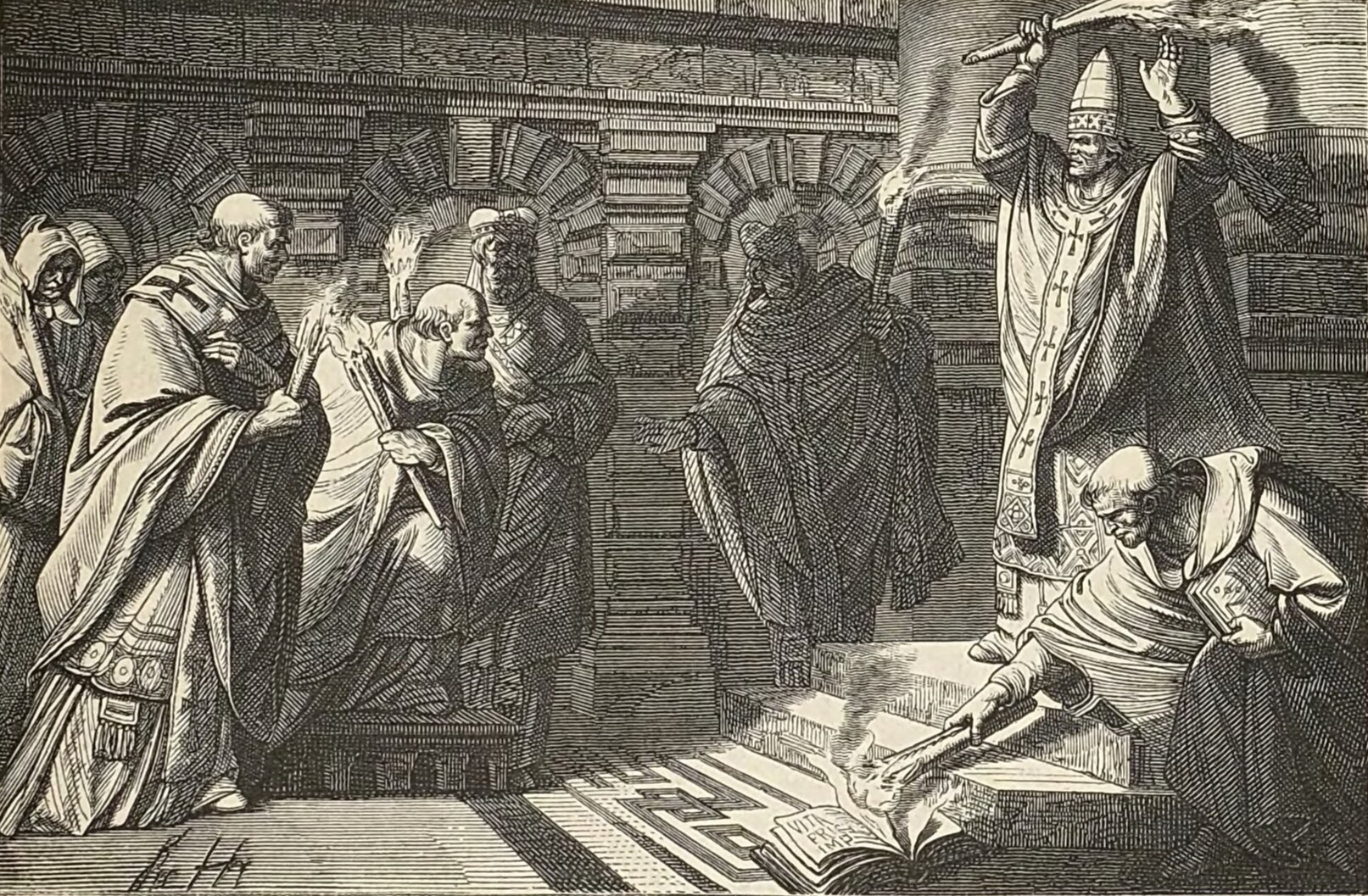 Excomunication of Friedrich II by Innocens IV