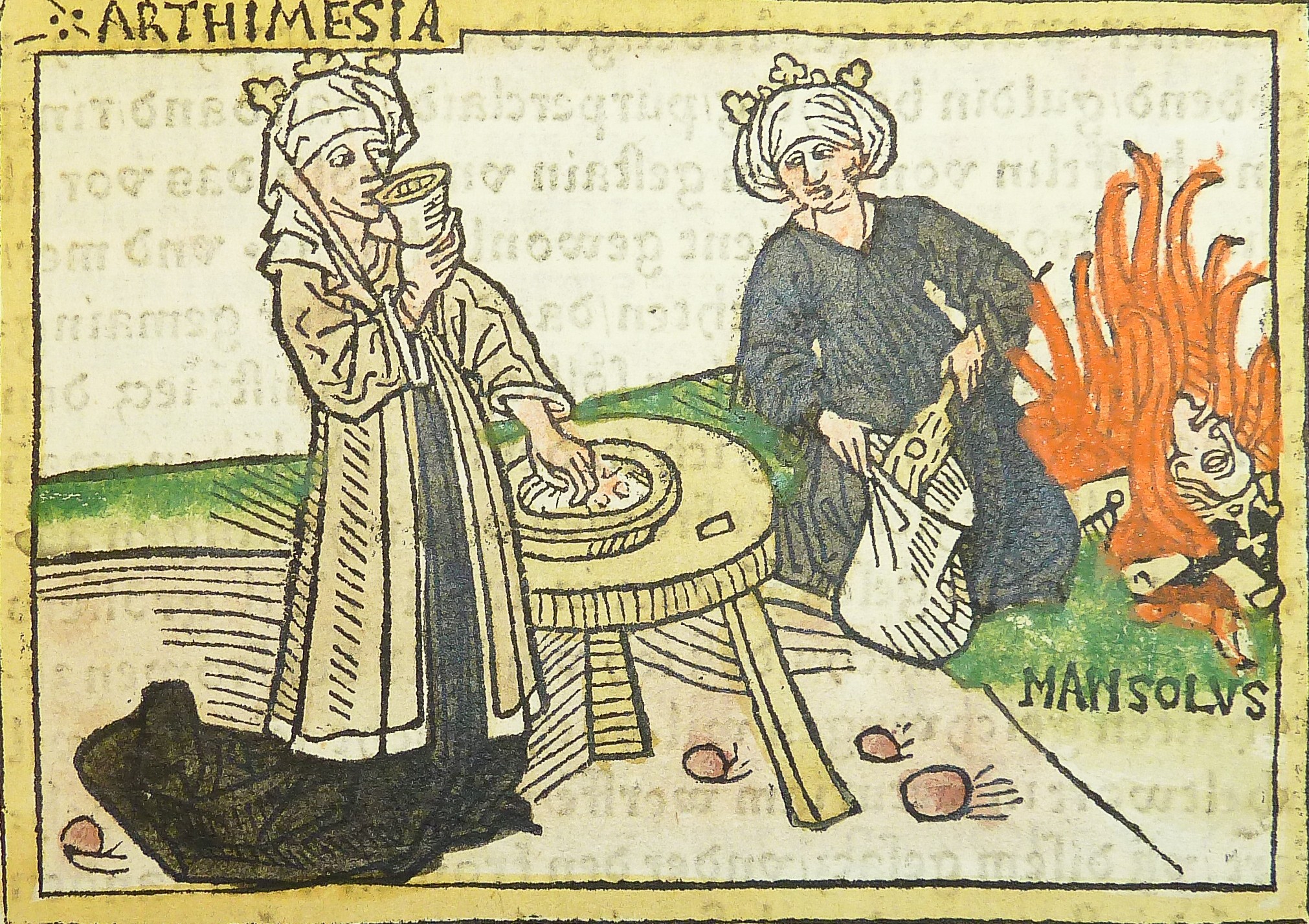 Artemisia II of Caria drinking the ashes of her husband Mausolus