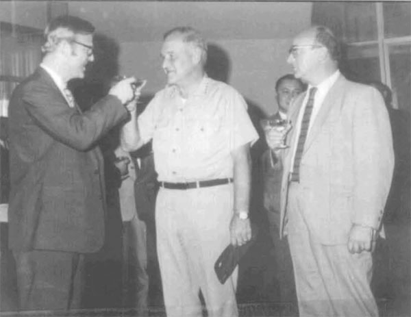 Thomas Polgar (far right) takes command of the CIA station in Saigon, January