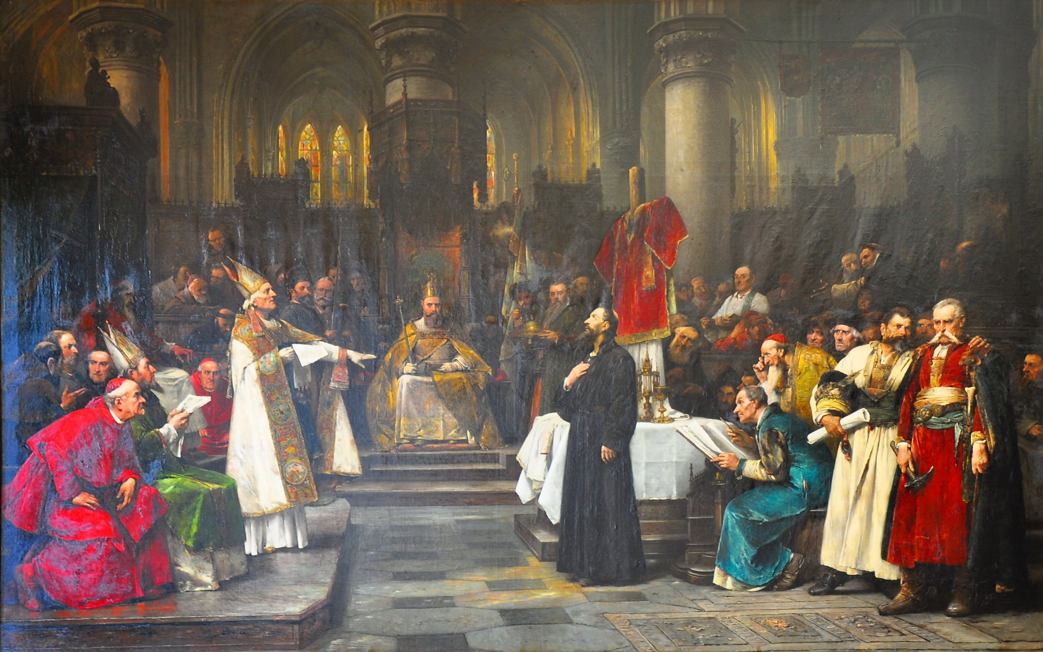 A scene from the meeting of the Council of Constance with Master Jan Hus