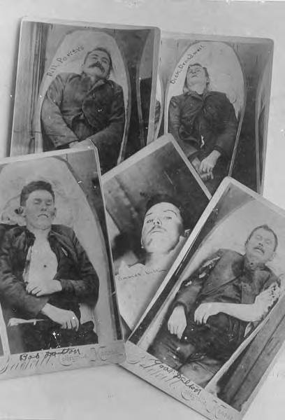 Deceased original Dalton gang members Bob Dalton, Gratton Dalton, Dick Broadwell & Bill Powers, injured member Emmett Dalton