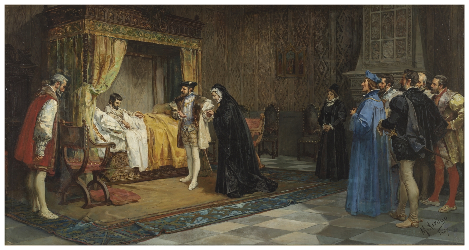 The Duchess of Alençon presented to her brother, King Francis I of France, by Emperor Charles V