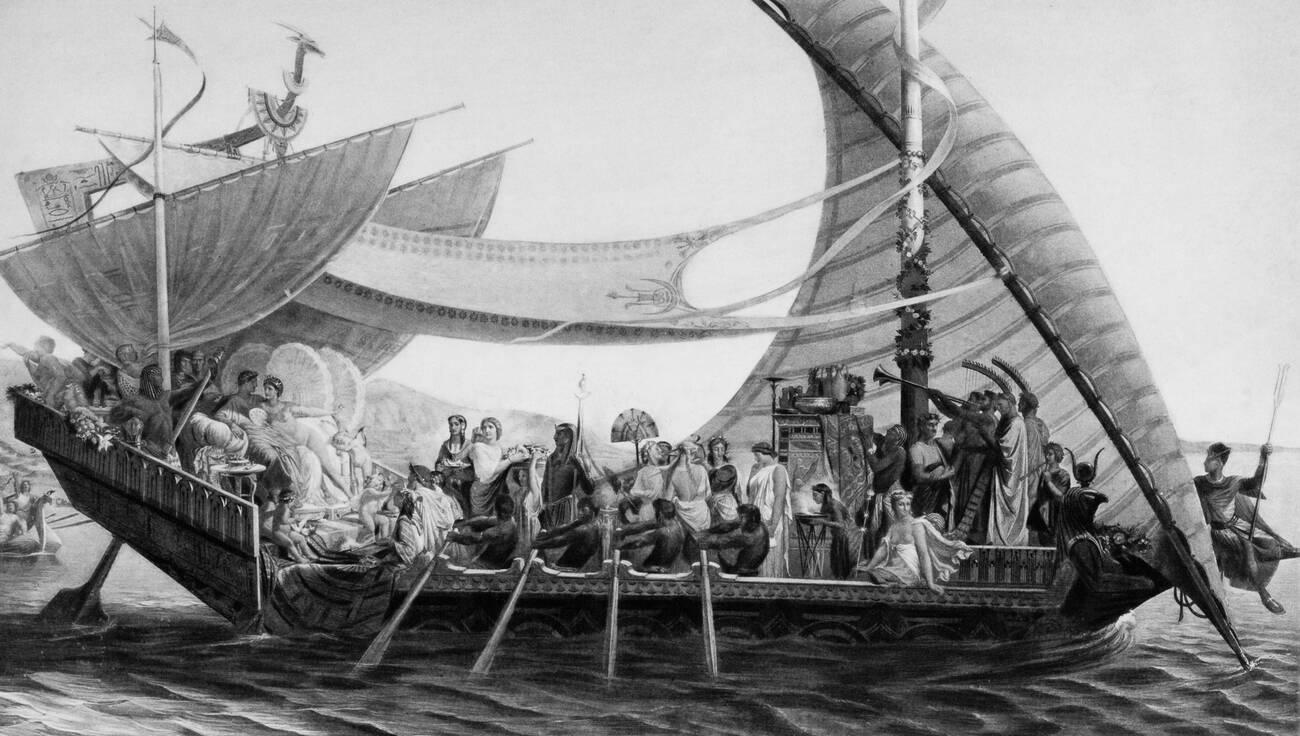 Cleopatra and Antony on the Cydnus or Cleopatra's Barge, by Henri Pierre Picou