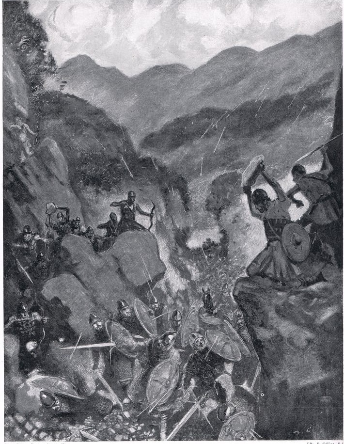 Henry's army trapped in a Welsh defile (Battle of Ewloe)