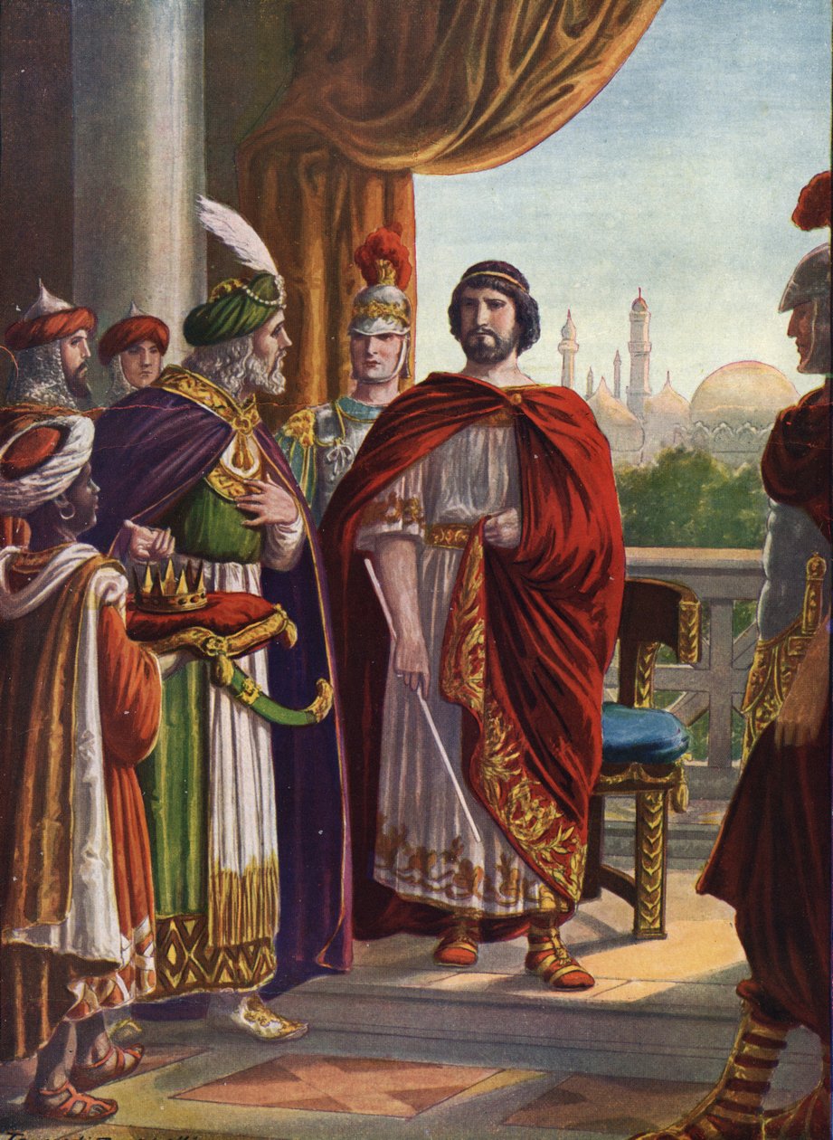 The King of Persia, after the battle of Tigric, suing for peace with the Emperor Julian