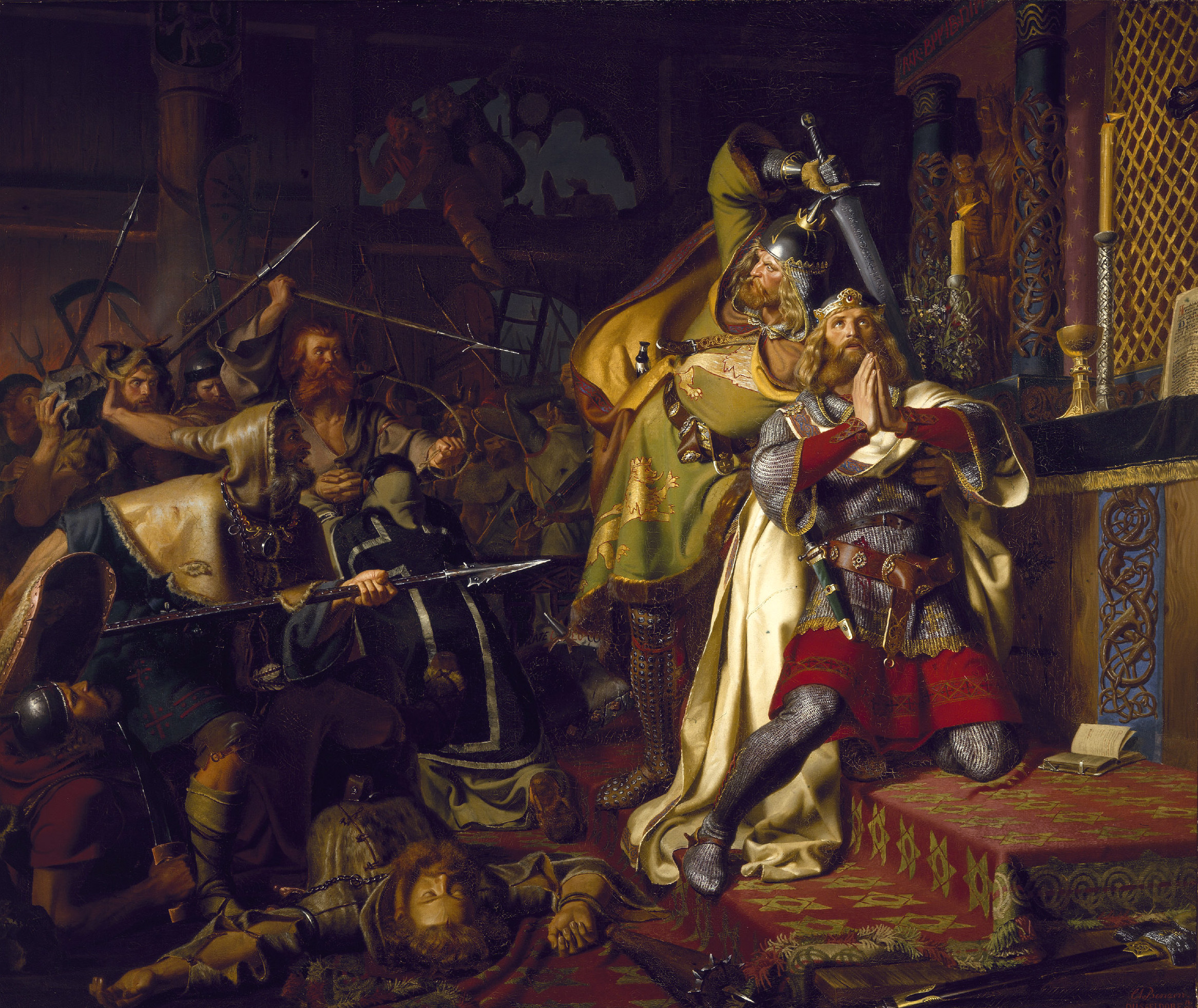 The death of Canute IV of Denmark in the Church of Saint Albanus