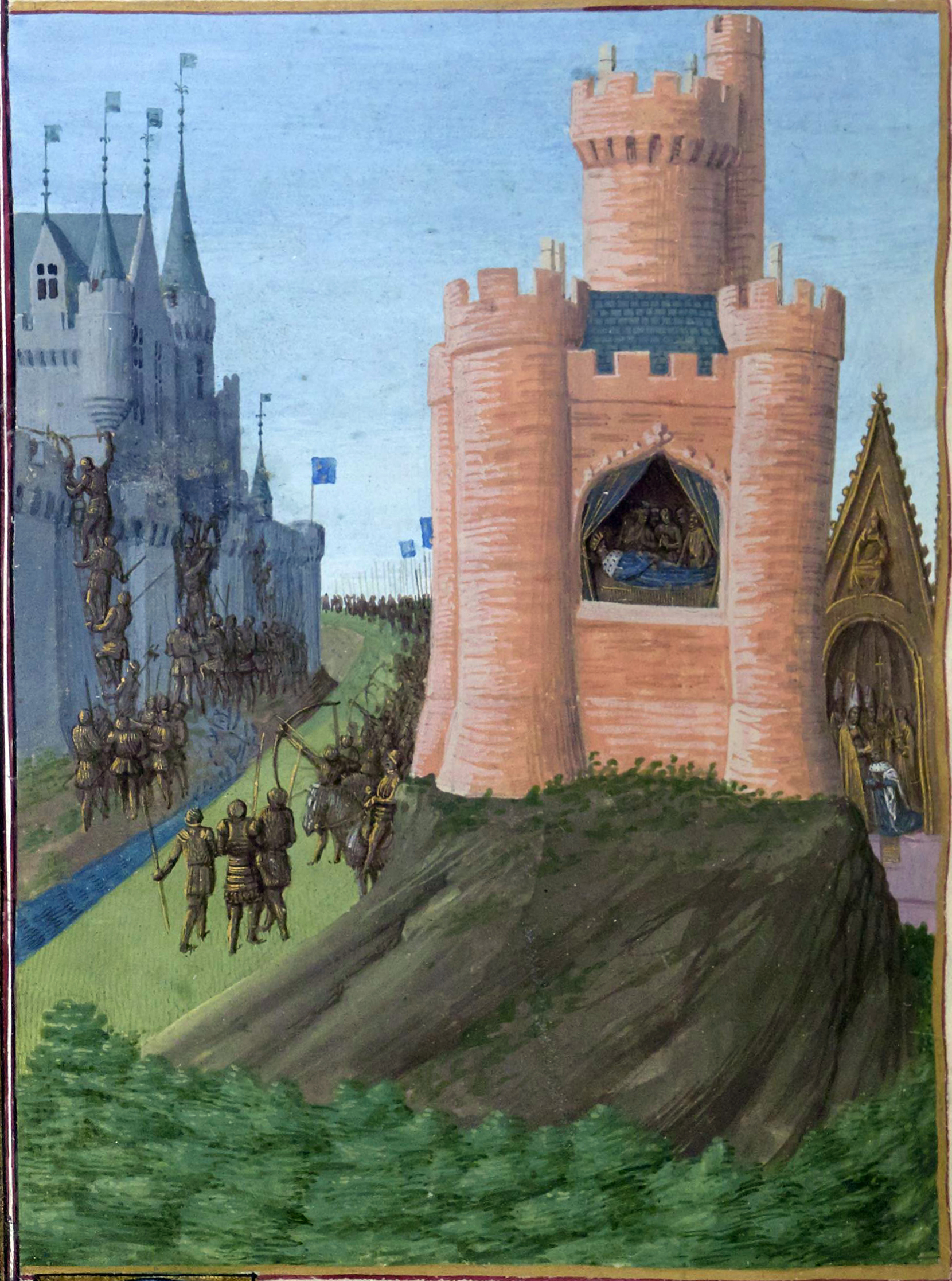 Siege of Avignon (left), Death of Louis VIII the Lion, Coronation of Louis IX (right)