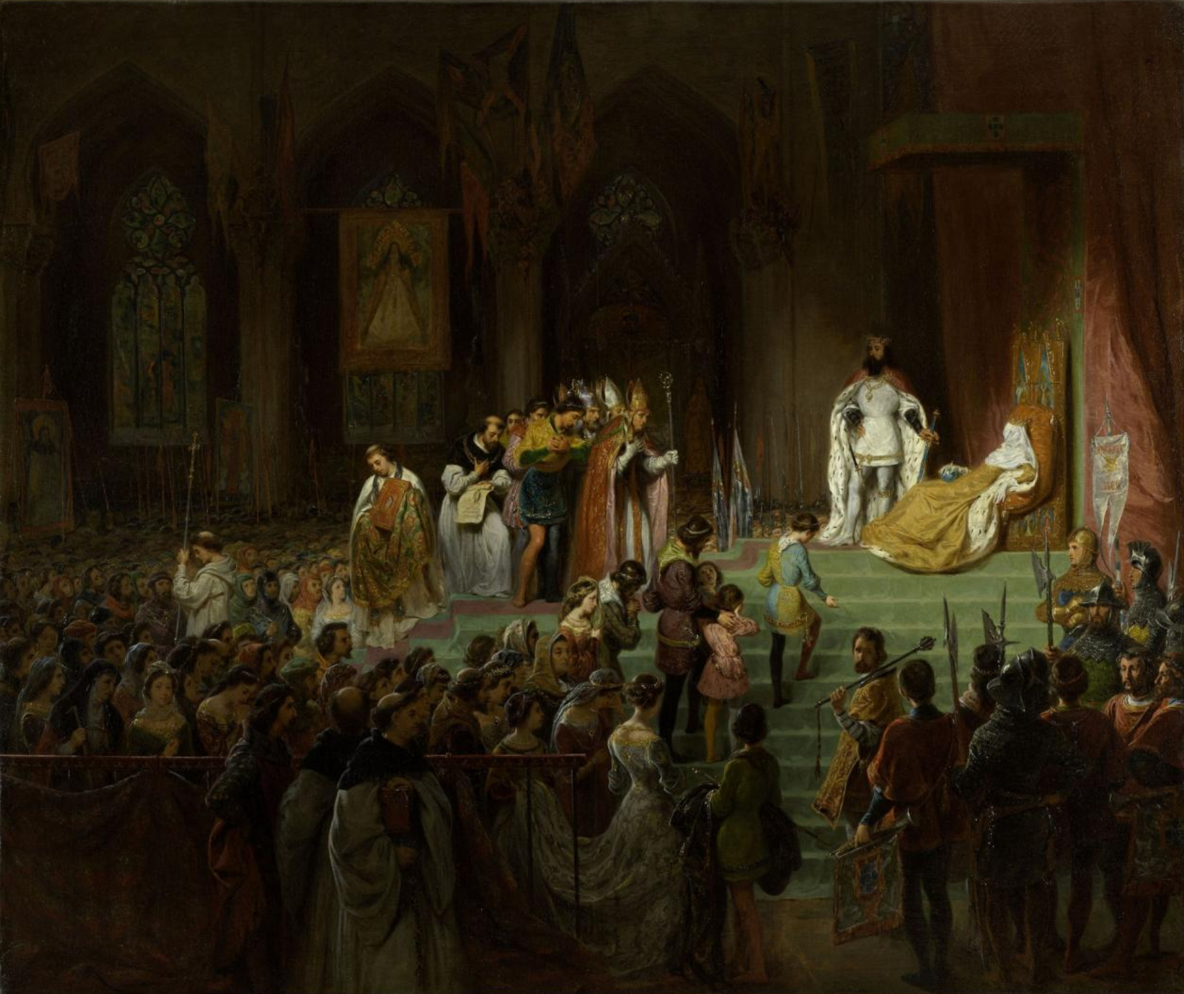 The Coronation of Inês de Castro (1827), by Gillot Saint-Evre