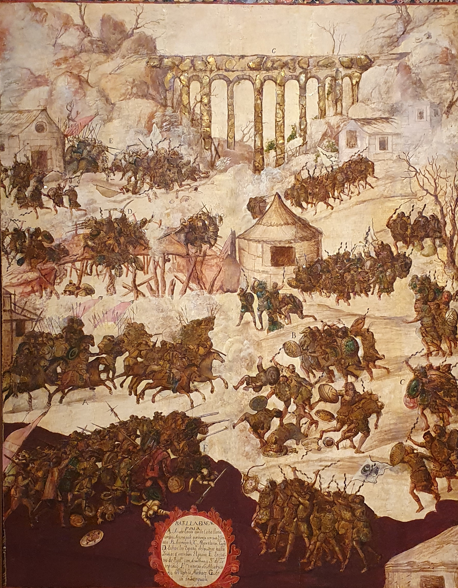 Batalla de Zampoala' ca. 1670-1740. Workshop of Loz Gonzalez