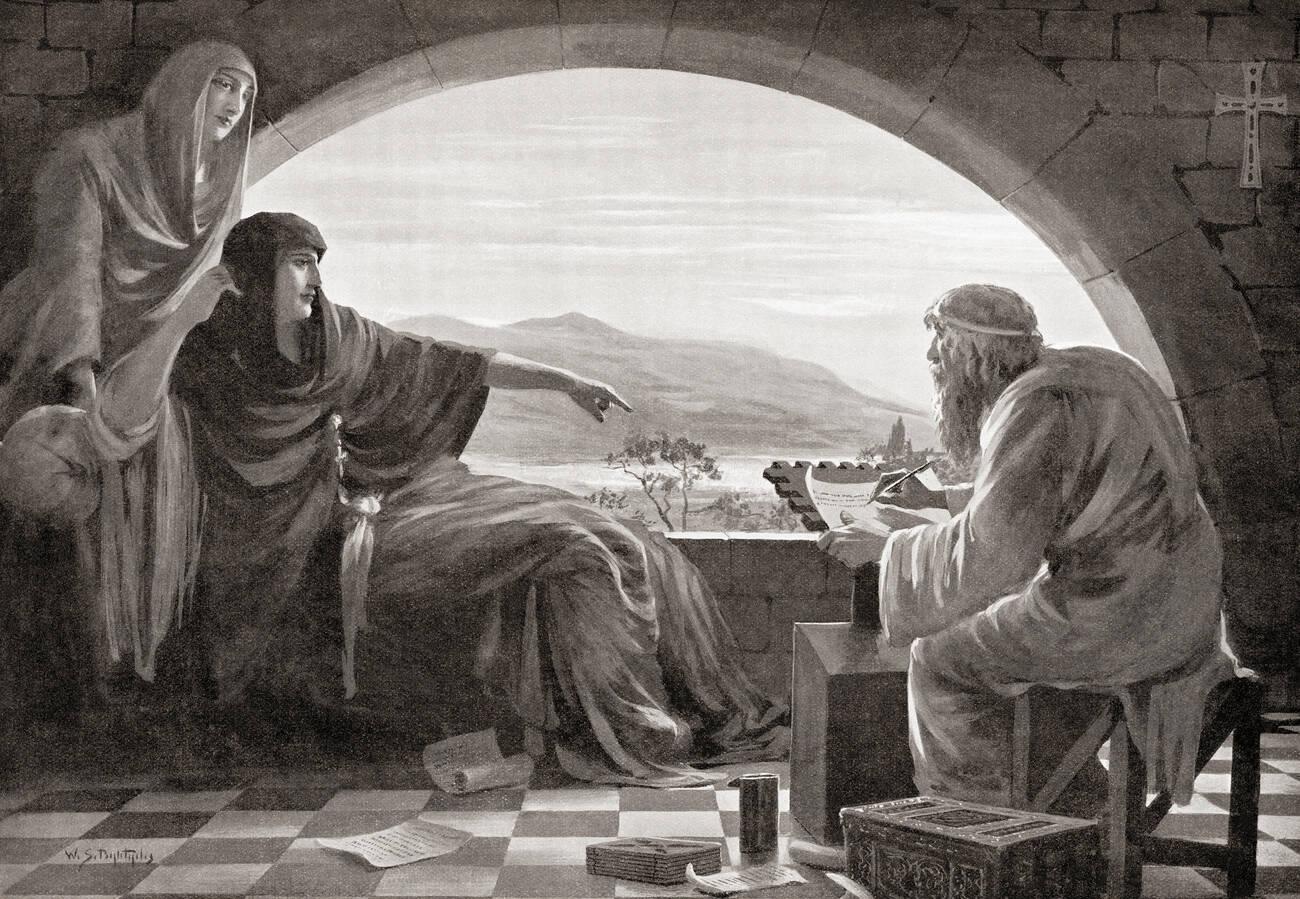 Anna Komnene dictating The Alexiad