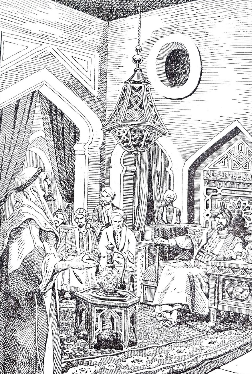 The Abbasid Caliph Abdullah Al-Ma'mun listens to a poet