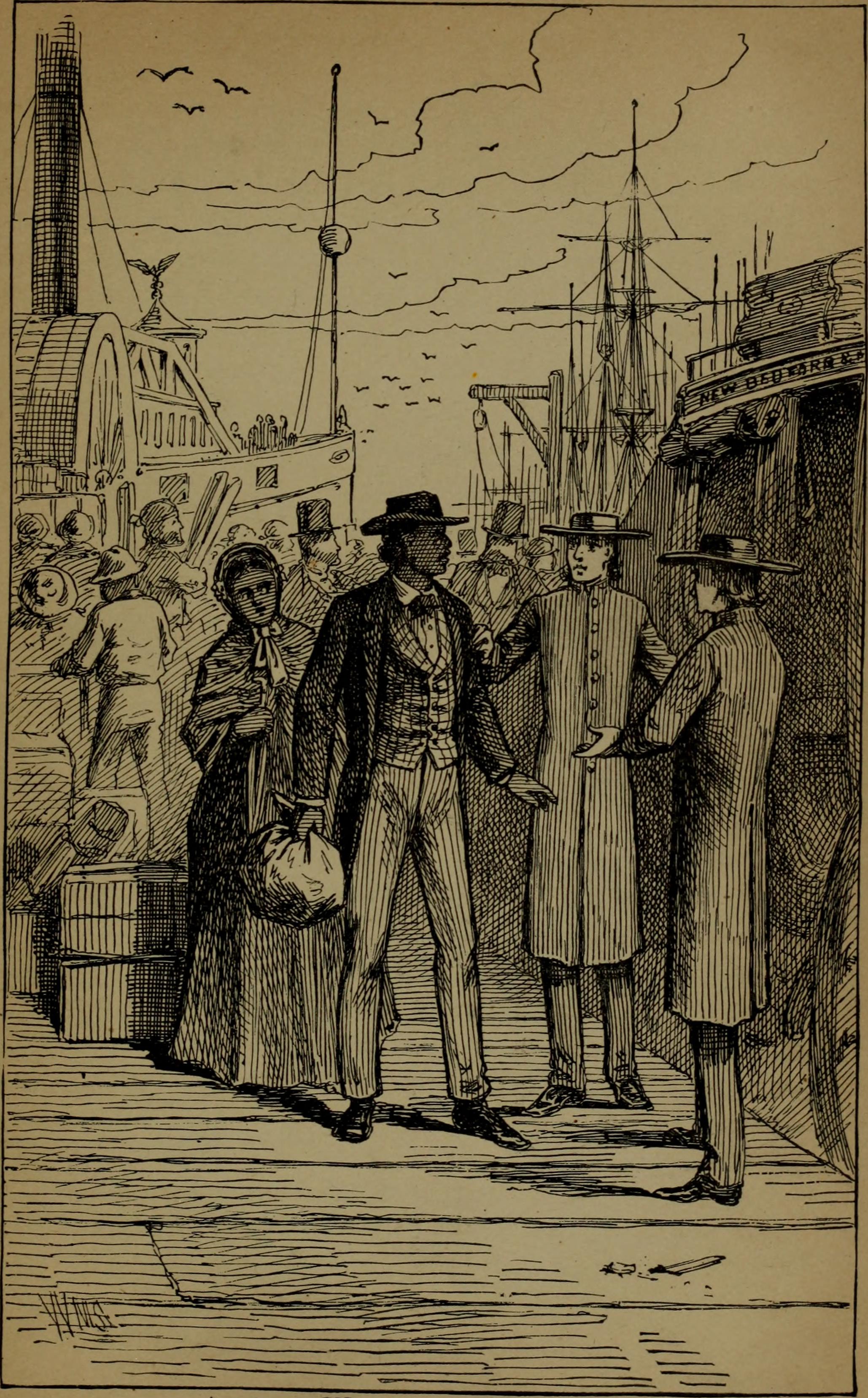 Frederick Douglass and wife, Anna Murray-Douglass, arrive at wharf in Newport, Rhode Island