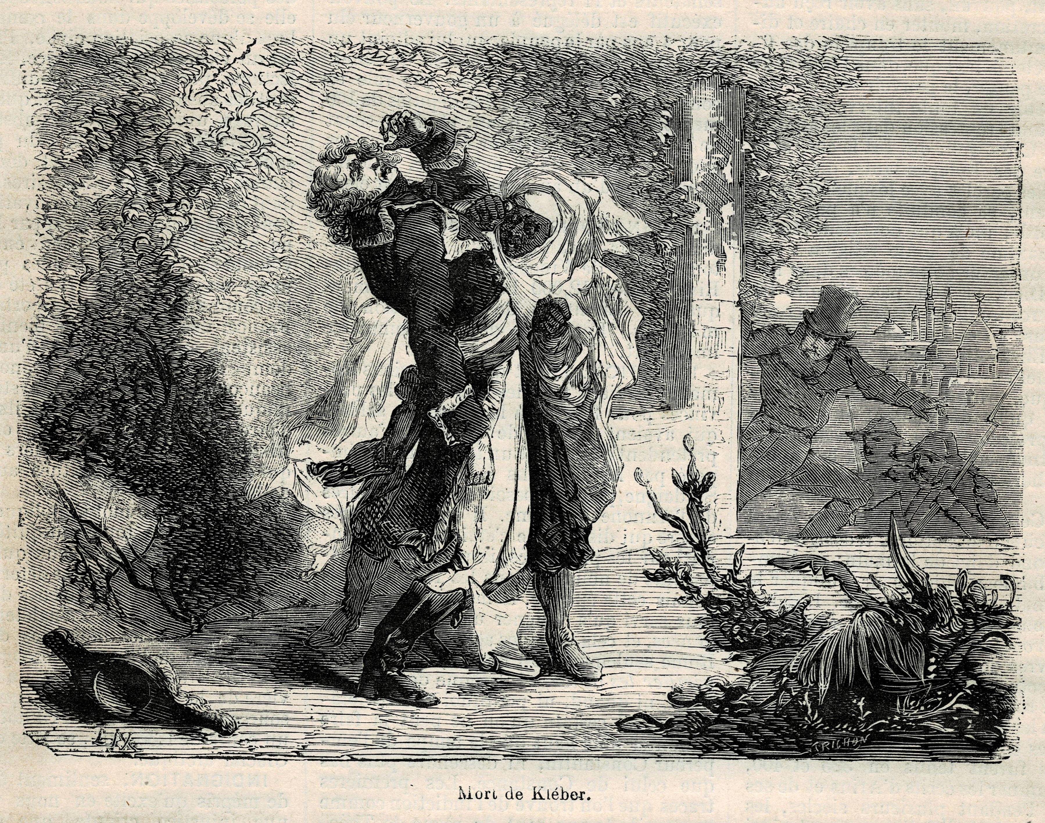 Assassination of Jean-Baptiste Kléber by Soleyman el-Halaby, in Cairo, on June 14, 1800.