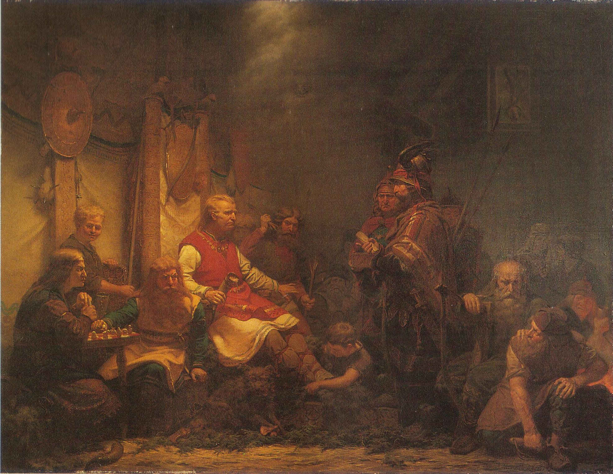 King Ella's messengers before Ragnar Lodbrok's sons August Malmström