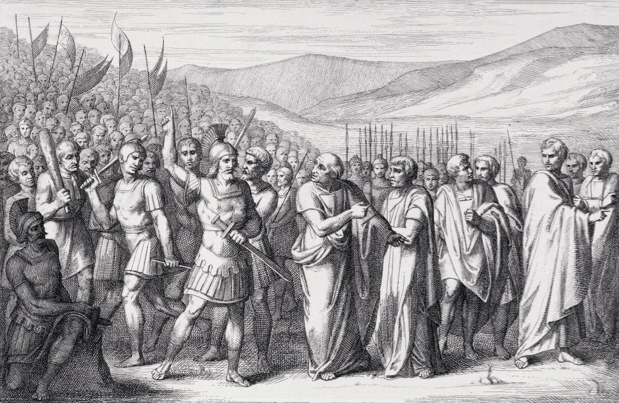 First Secession of the Plebs e to the Mons Sacer, engraved by B.Barloccini