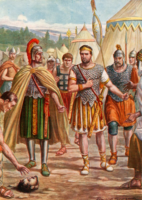 Hasdrubal's head thrown into the camp of Hannibal