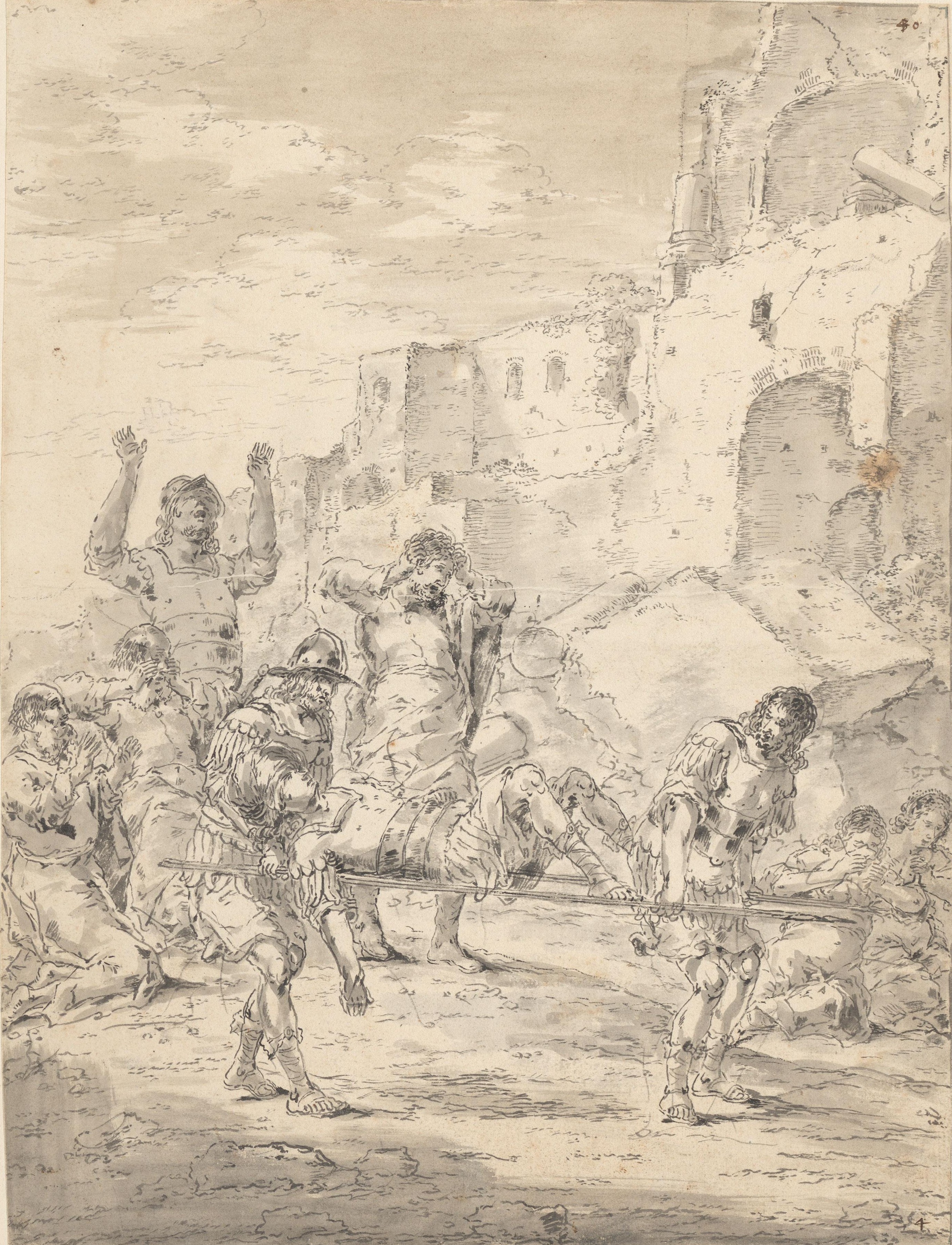 Alexander the Great is wounded and carried away Leonaert Bramer