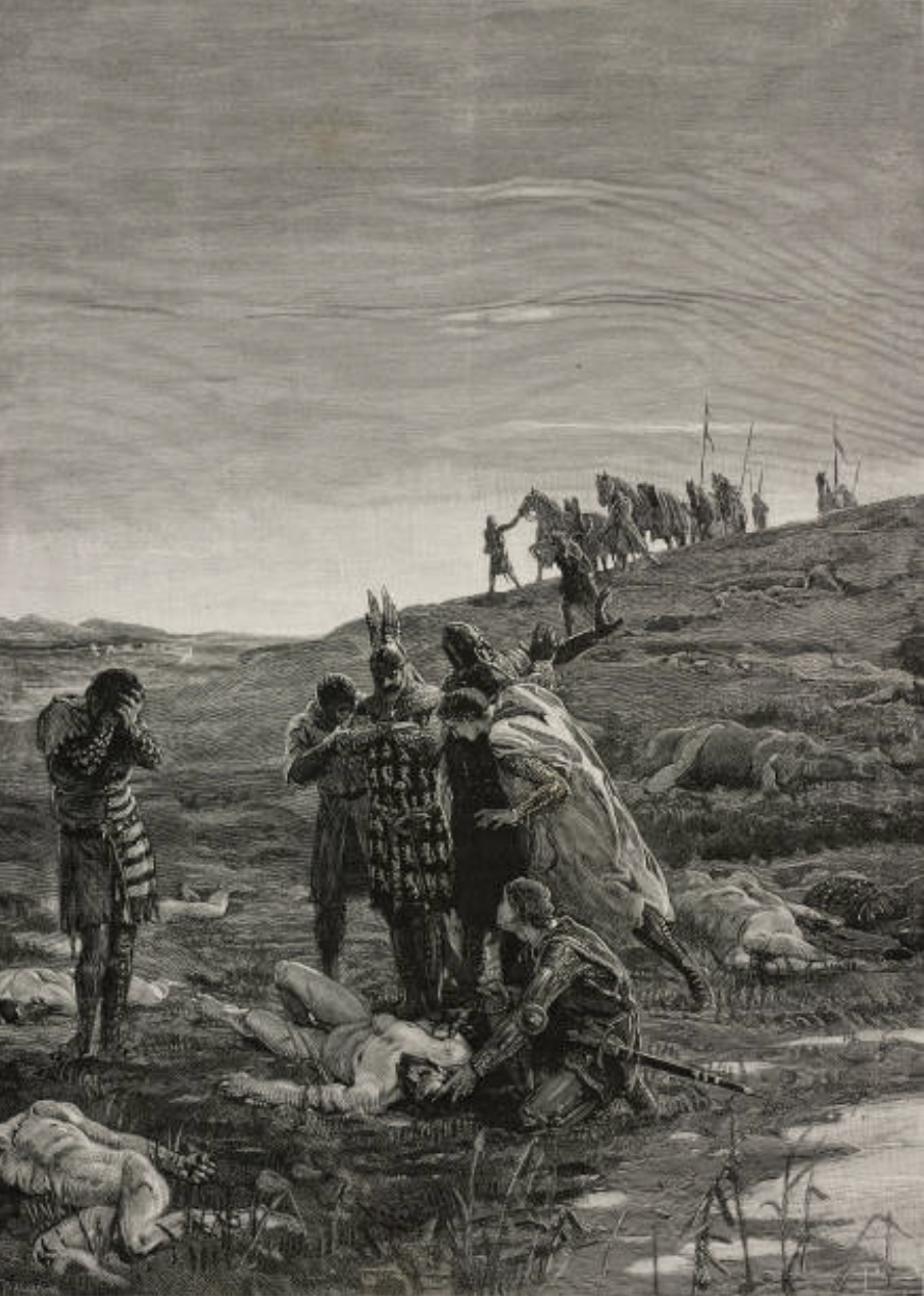 Discovery of Manfred of Sicily's corpse after the battle of Benevento