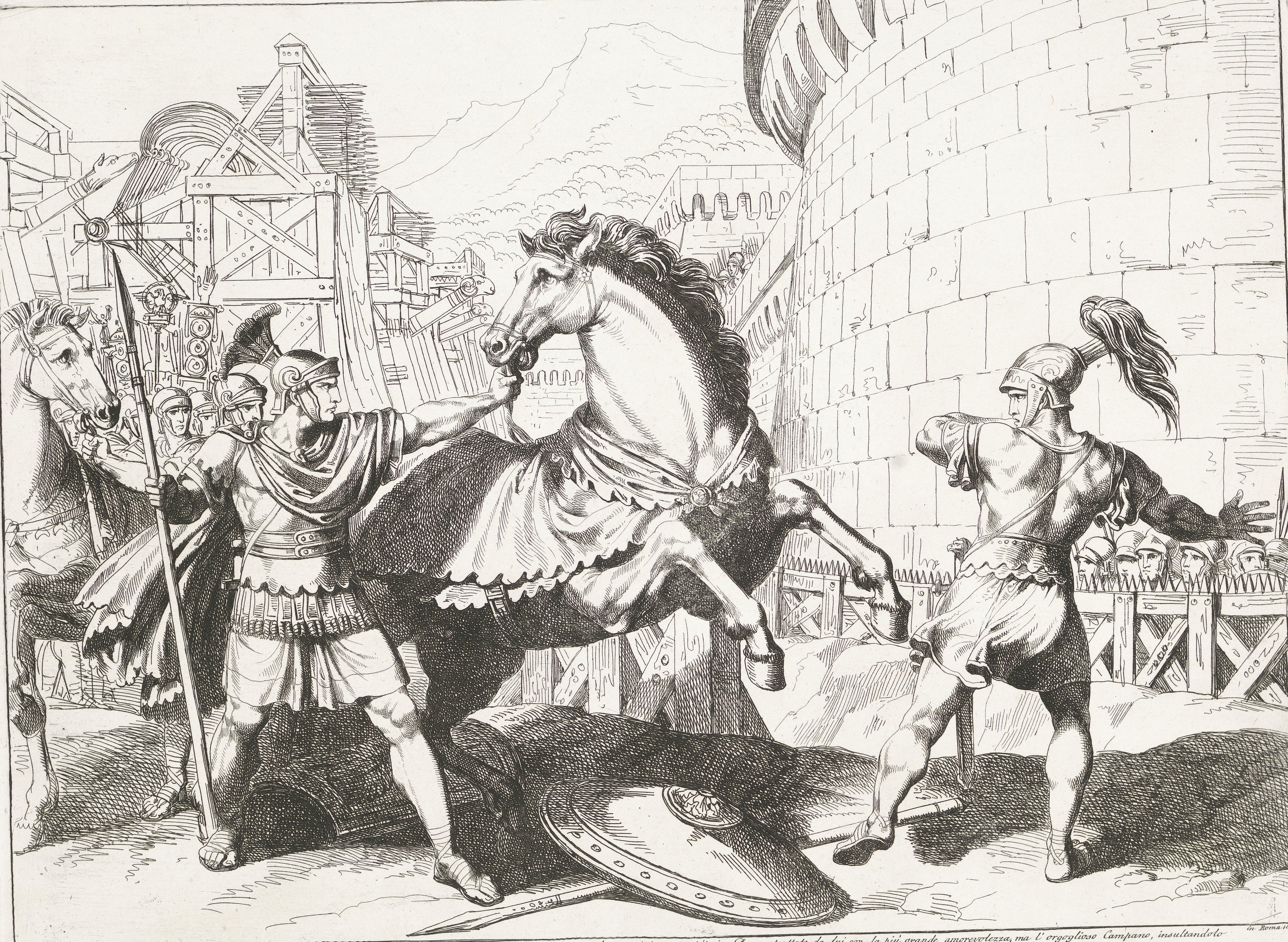 Badius of Capua flees after a fight with Titus Quinctius Crispinus Sulpicianus