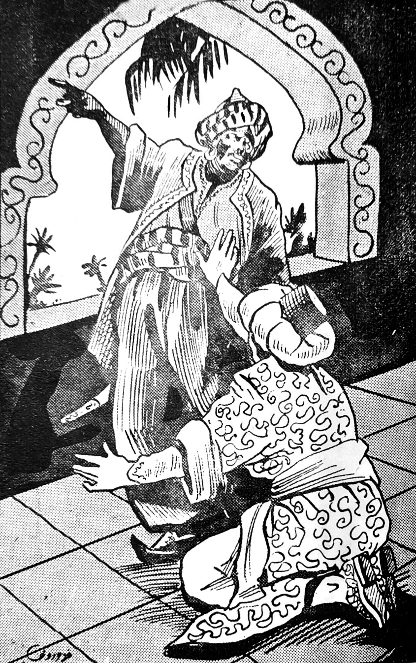 Masrour the servant informs Jaʻfar Al-Barmaki that his death was orderd by caliph Harun Al-Rashid