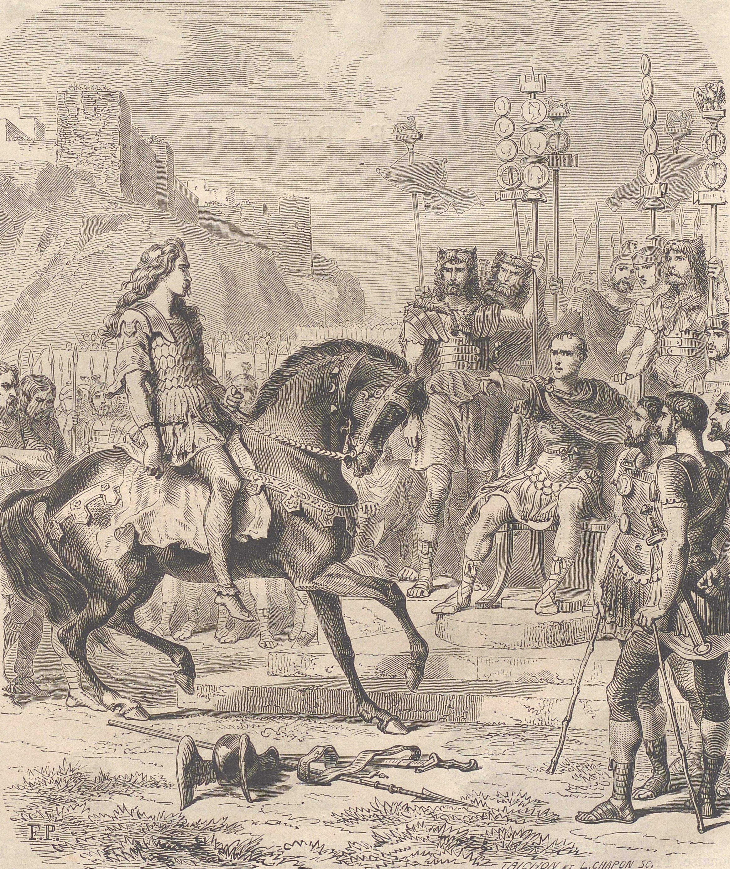 Vercingetorix Throws down his Sword Javelin & Helmet