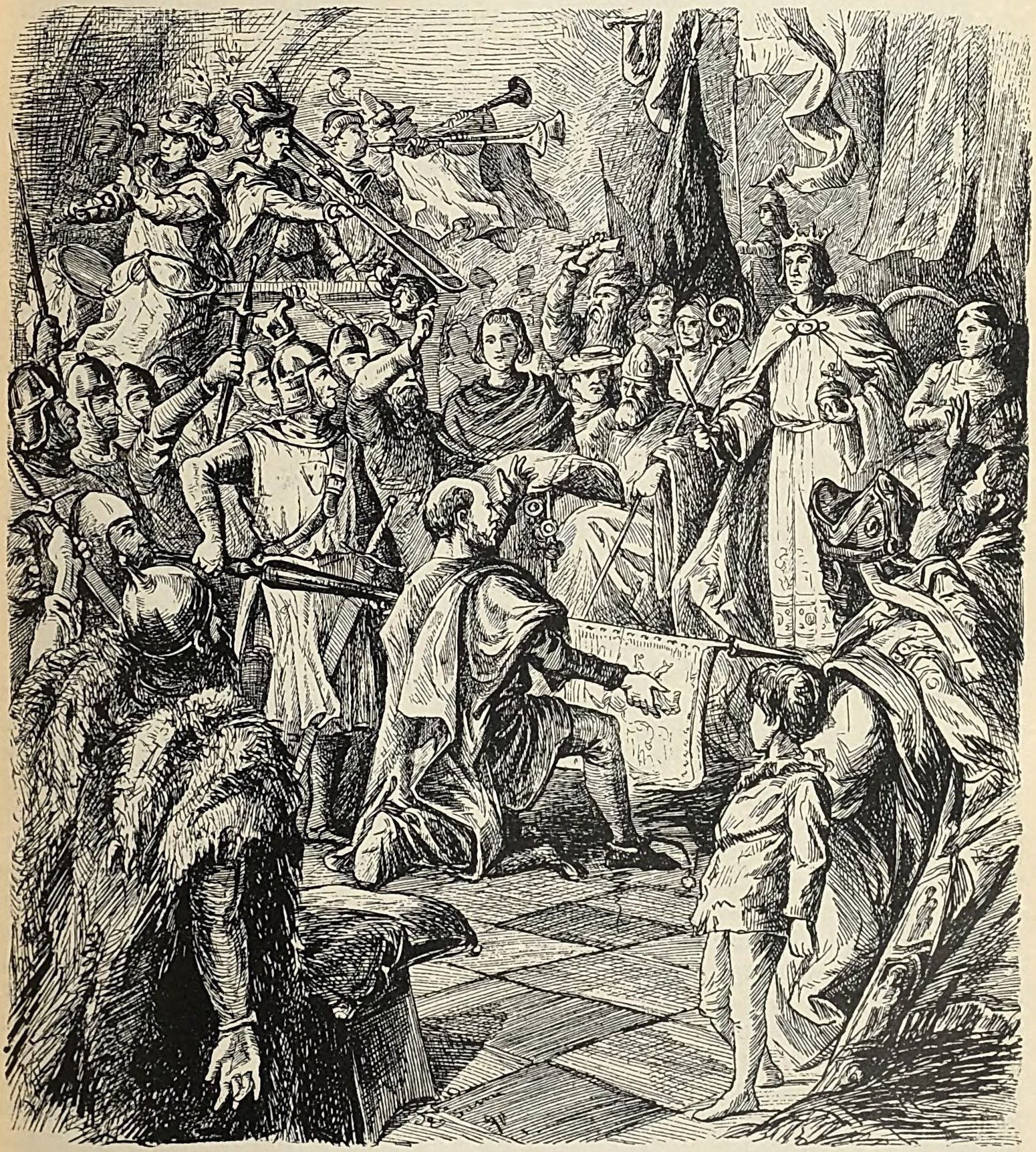 Duke Henry XIII of Bavaria goes over to Emperor Rudolf and pays homage to him
