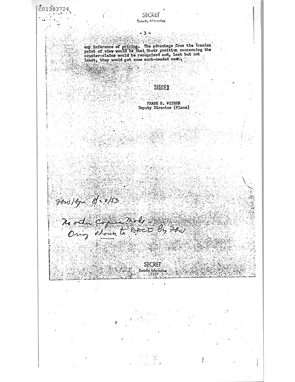 The first stages of negotiations for the settlement of the oil dispute, and other matters pertaining to Iran